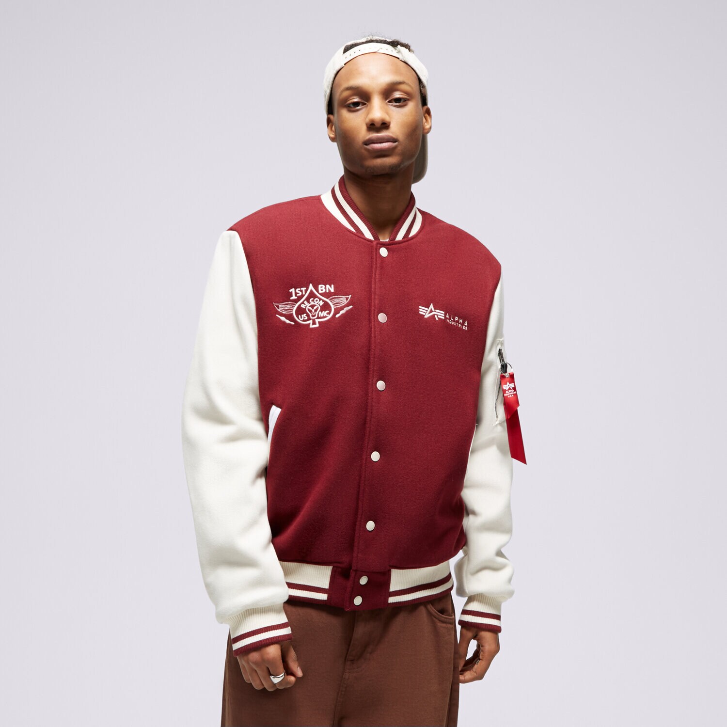 Muške zimske jakne ALPHA INDUSTRIES JAKNA VARSITY AIR FORCE 138107142 bordo
