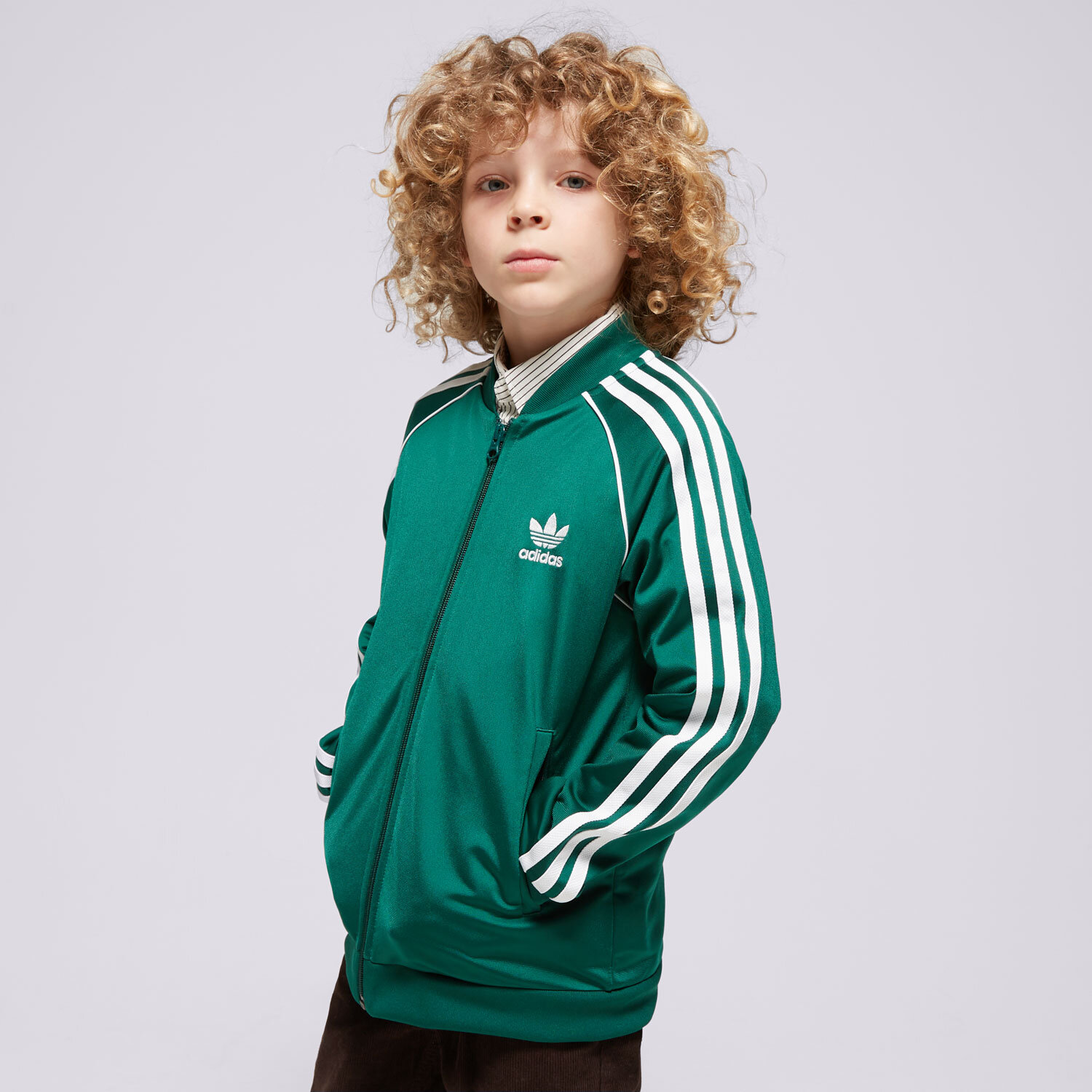 Dječje dukserice ADIDAS VESTA SST TRACK TOP BOY IN8477 zelena