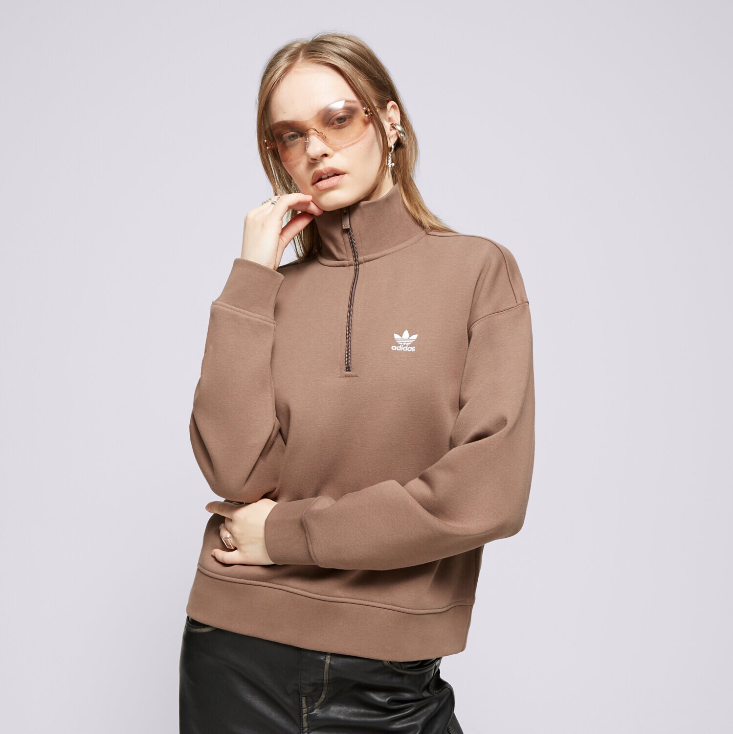 Ženske dukserice ADIDAS VESTA HZ SWEATSHIRT IR5938 smeđa
