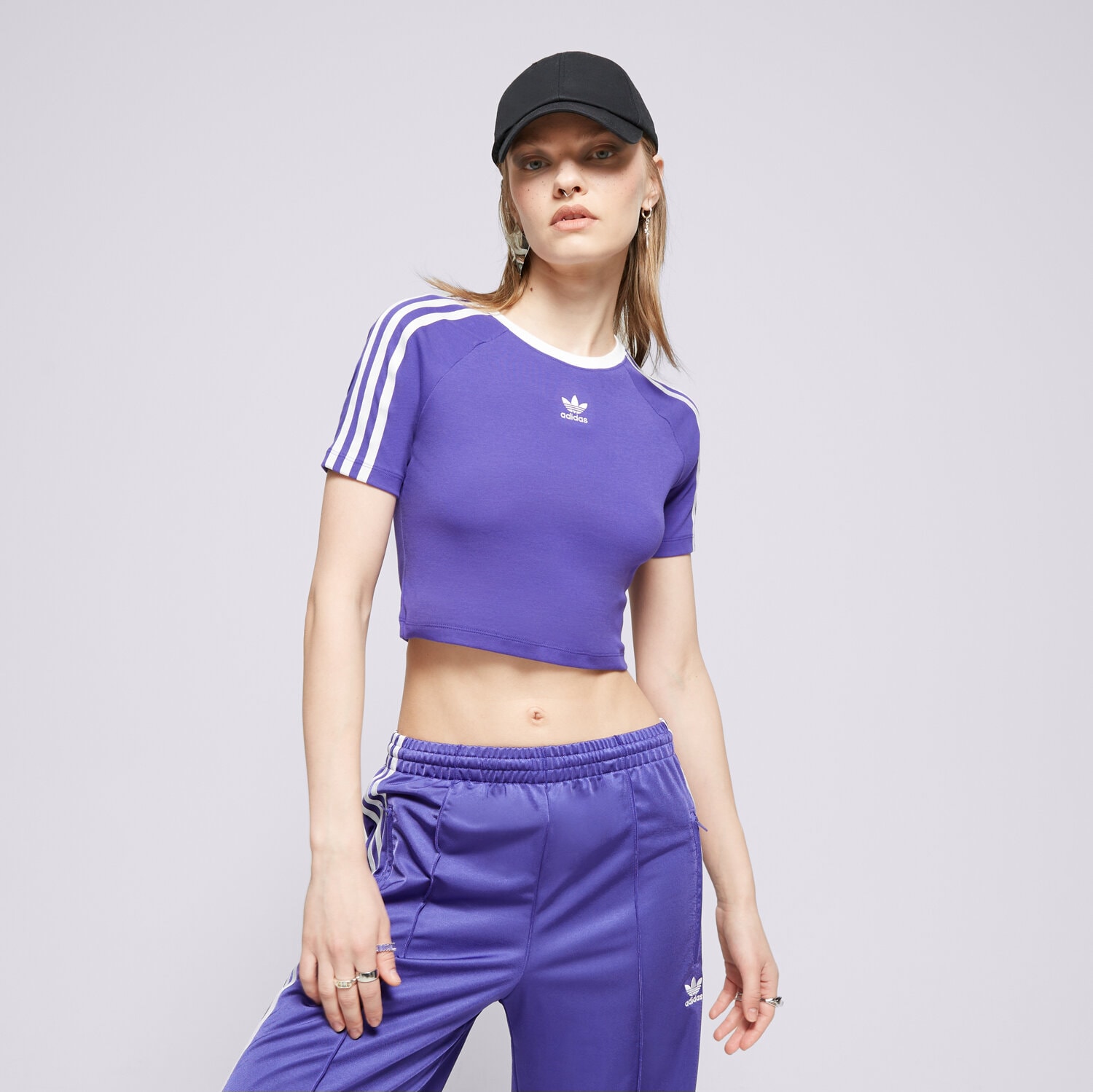 Ženske majice ADIDAS T-SHIRT 3 S BABY TEE IP0661 ljubičasta