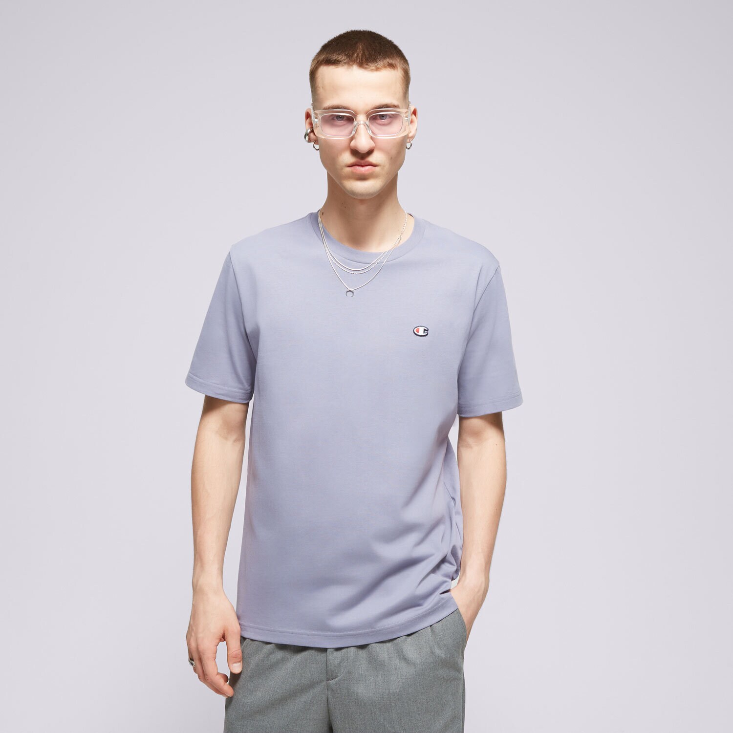 Muške majice CHAMPION T-SHIRT CREWNECK TEE 220453BS160 ljubičasta