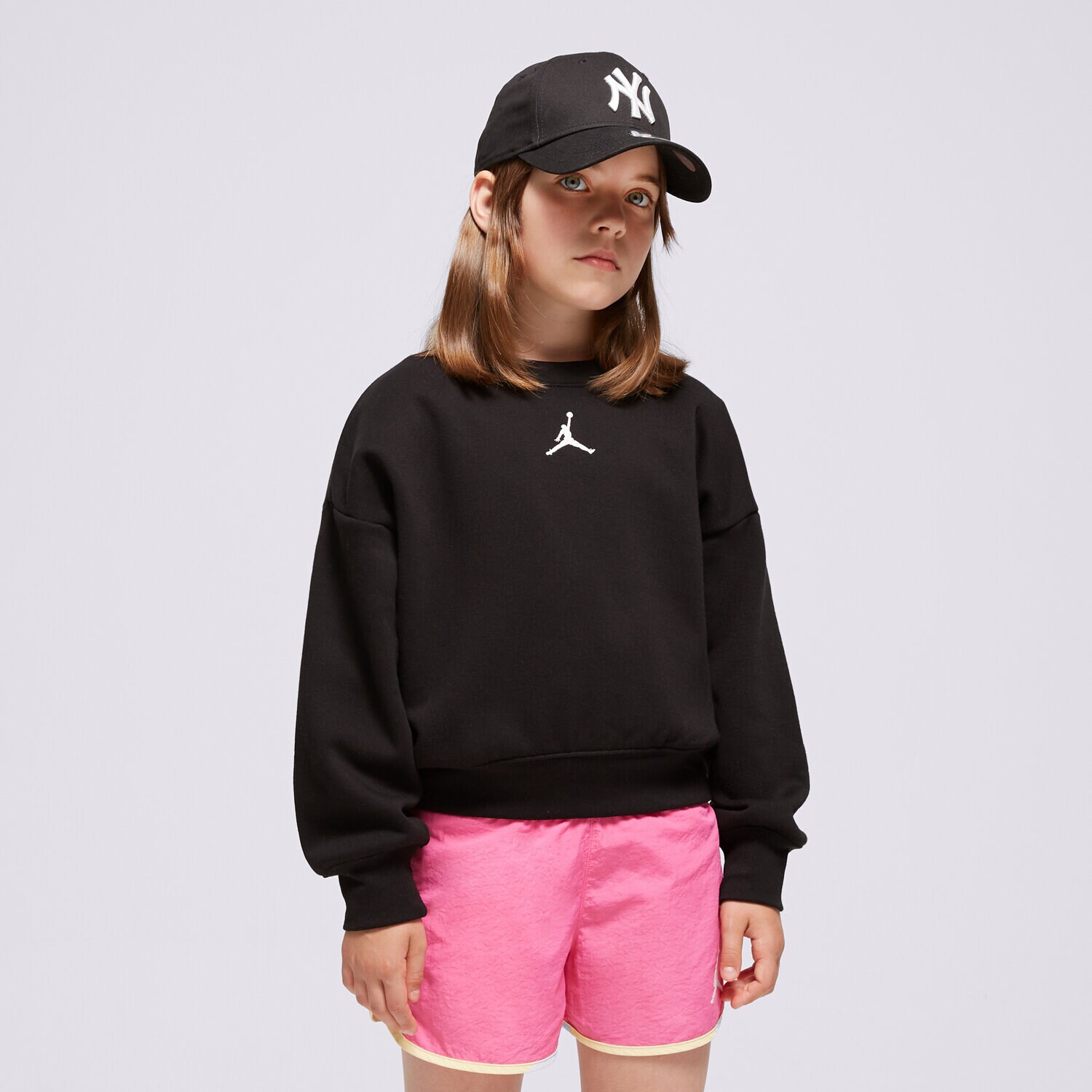 Dječje dukserice JORDAN VESTA JDG JUMPMAN ICON PLAY CREW GIRL 45C387-023 crna