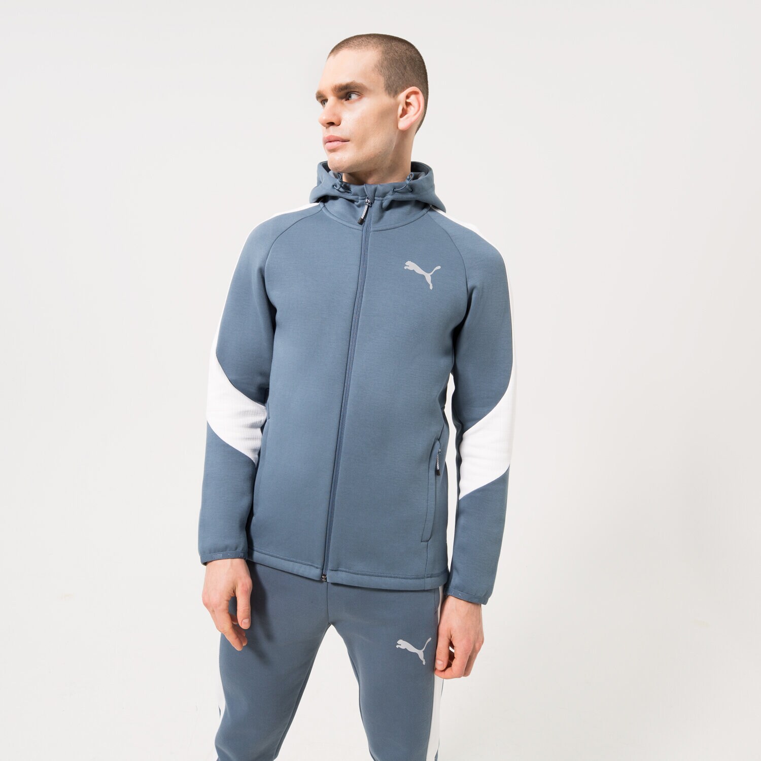 Muške dukserice PUMA VESTA S KAPULJAČOM PUMA EVOSTRIPE FULL-ZIP HOODIE 849915-18 plava