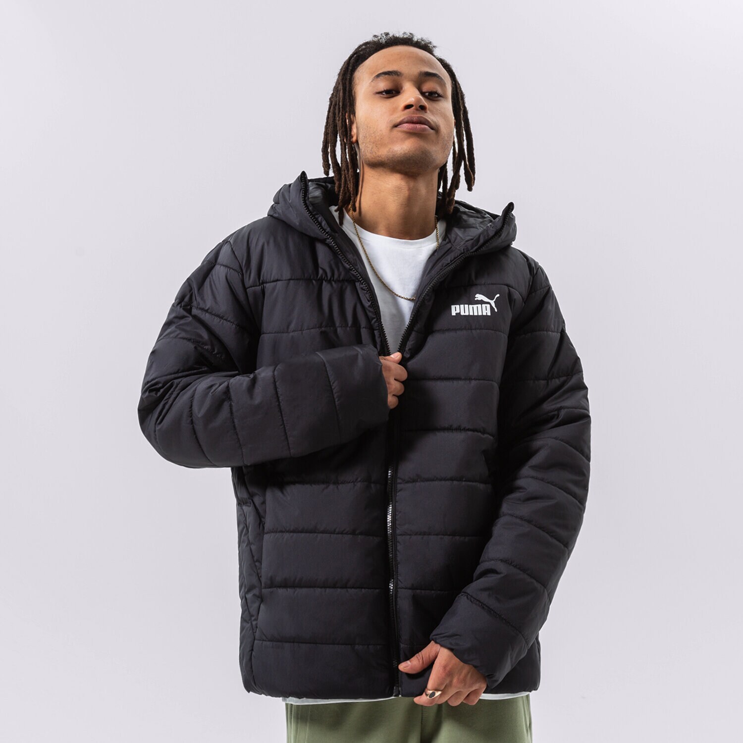 Muške zimske jakne PUMA JAKNA ZIMSKA ESS HOODED PADDED 848938 01 crna