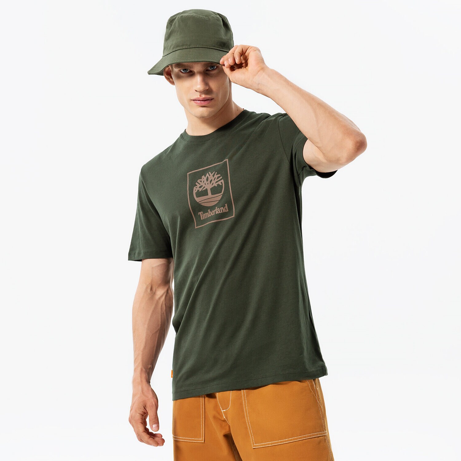 Muške majice TIMBERLAND T-SHIRT EPP - SS STACK LOGO PRINT TEE TB0A5ZH1BW51 zelena