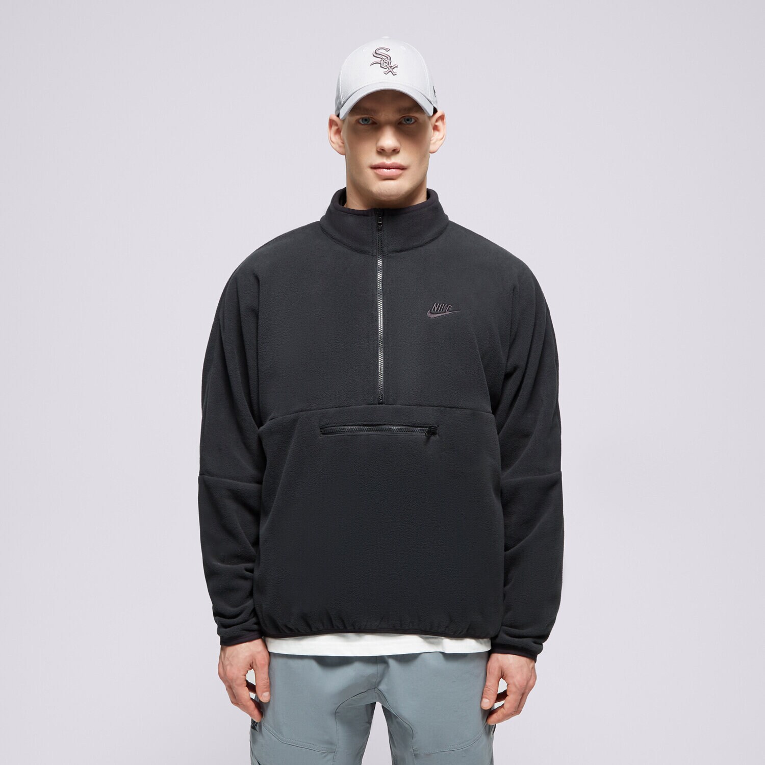 Muške dukserice NIKE VESTA M NK CLUB+ PLR LS HZ TOP DX0525-010 crna