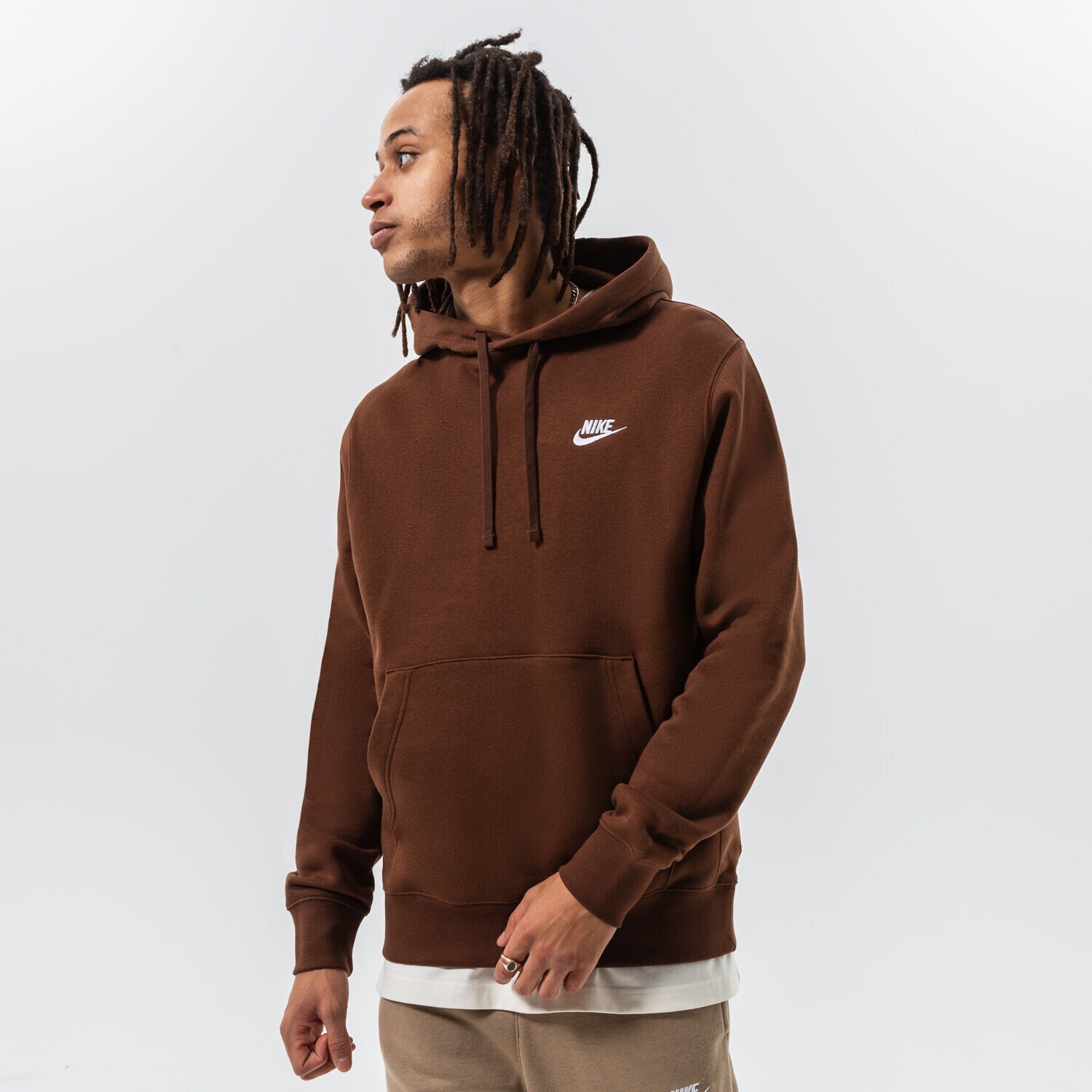 Muške dukserice NIKE VESTA S KAPULJAČOM M NSW CLUB HOODIE PO BB BV2654-259 smeđa