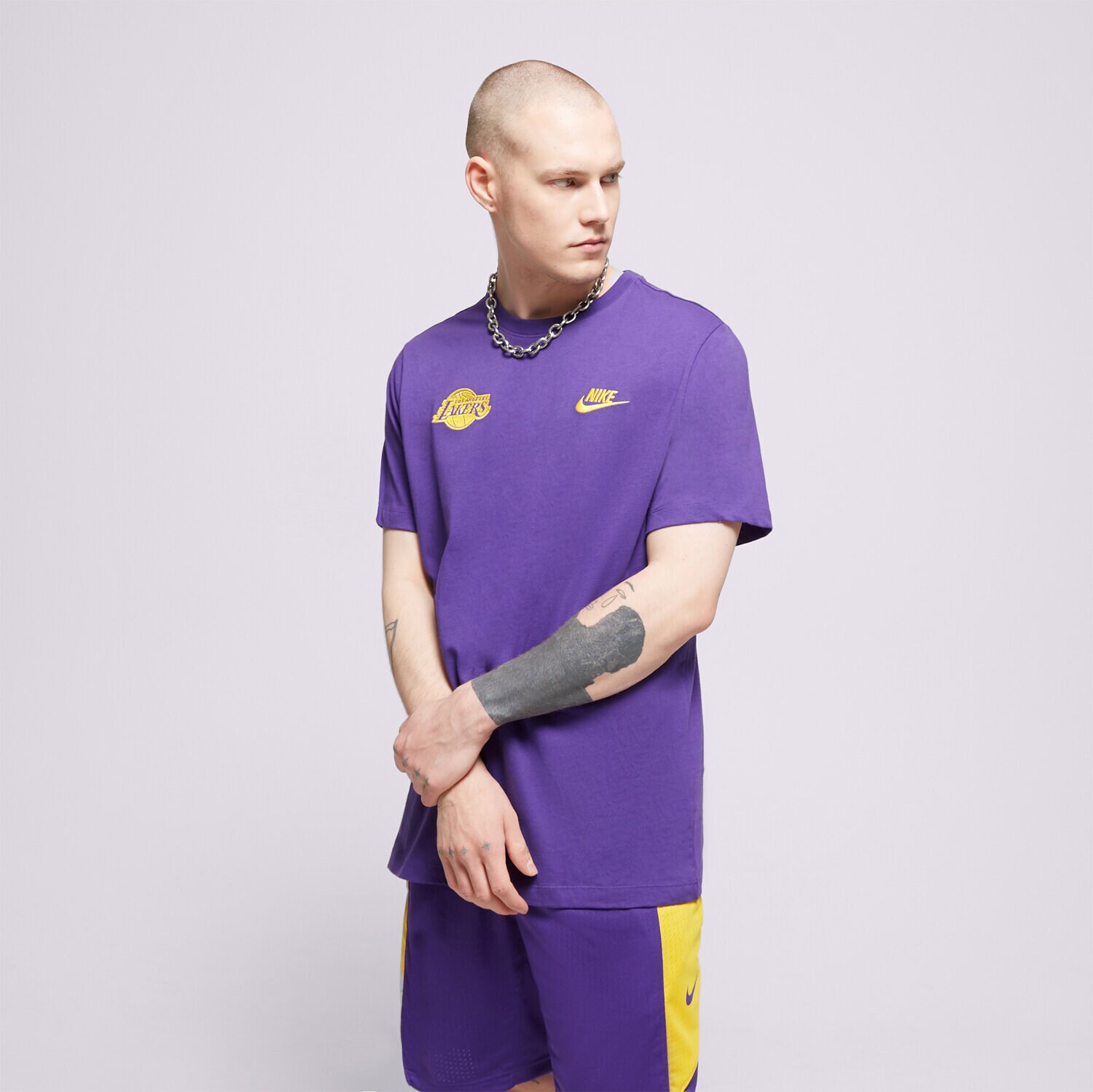 Muške majice NIKE T-SHIRT LAL M NK ES NBA SS CLUB TEE NBA FB9825-504 plava