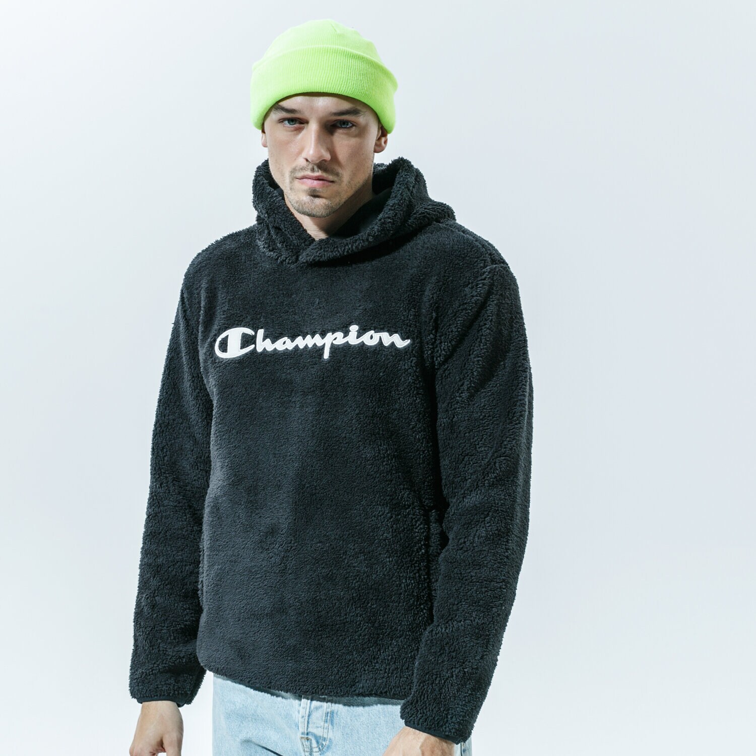 Muške dukserice CHAMPION RUNO HOODED TOP 214973KK001 crna