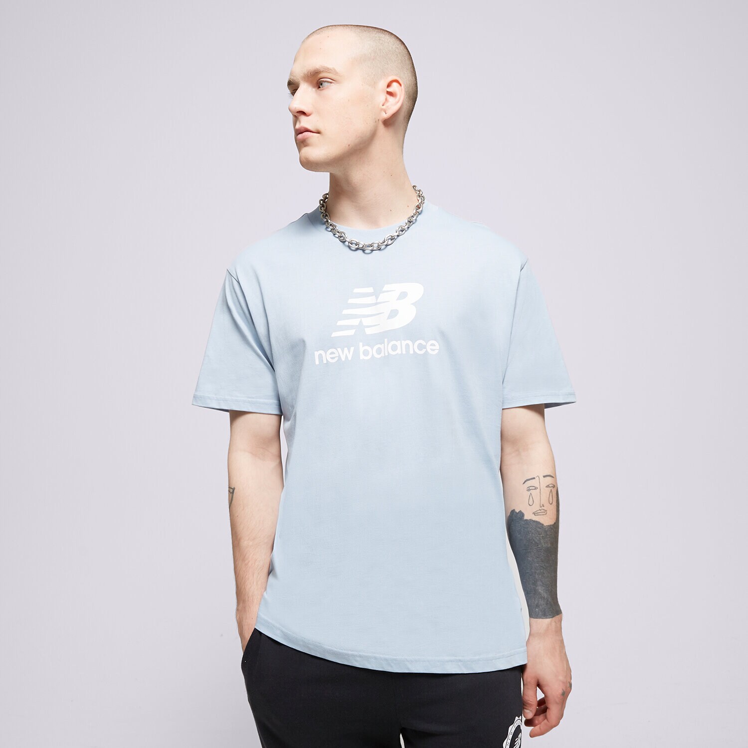 Muške majice NEW BALANCE T-SHIRT NB ESSENTIALS LOGO TEE NT31451LAY plava