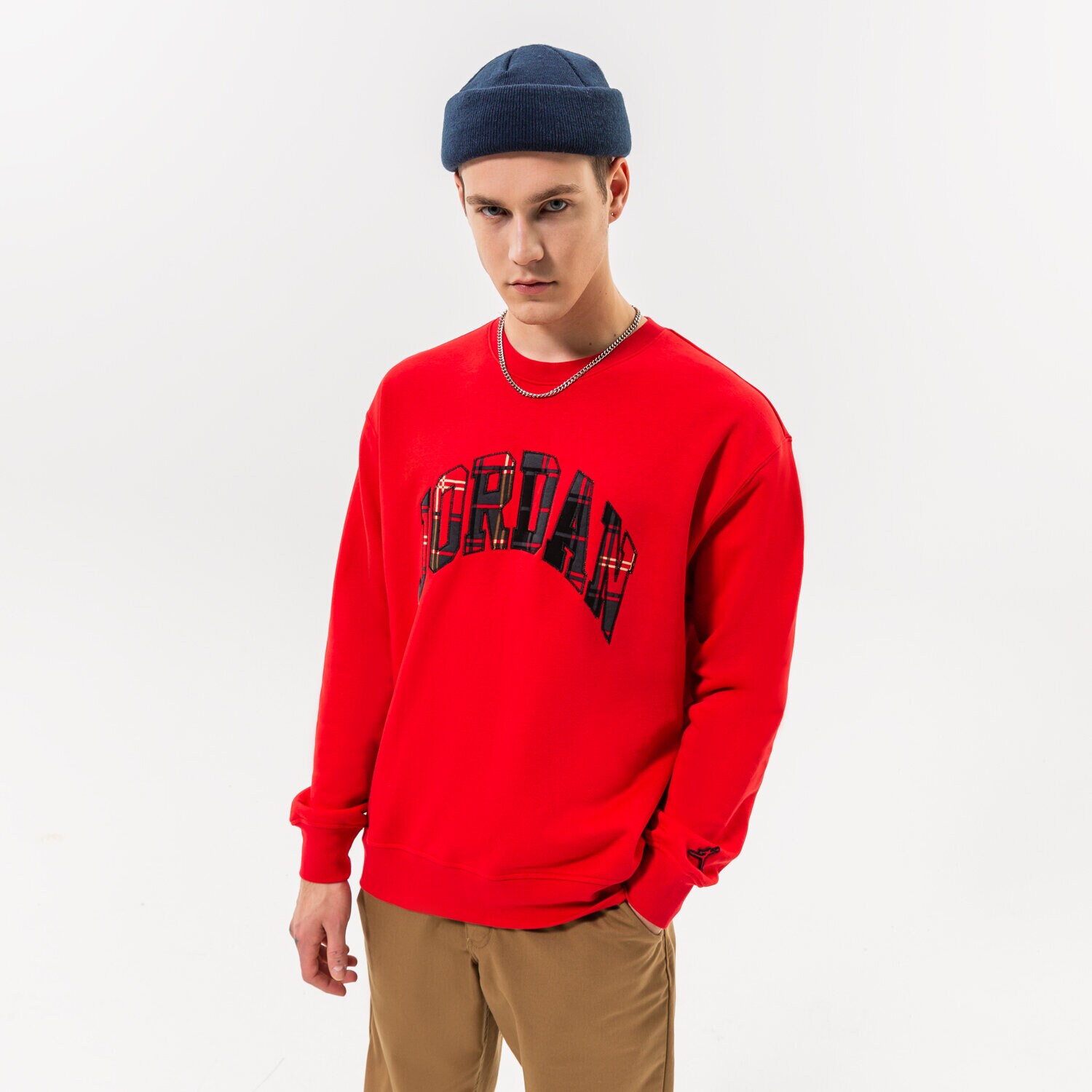 Muške dukserice JORDAN VESTA M J ESSENTIAL HOL FLEECE CREW DV1574-612 crvena