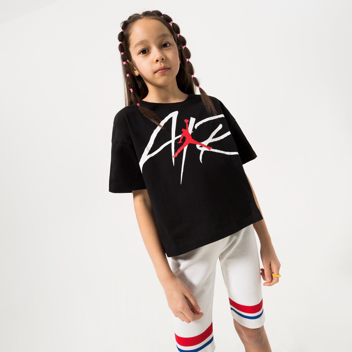 Dječje majice JORDAN T-SHIRT SIGNATURE AIR GIRL 45B851-023 crna