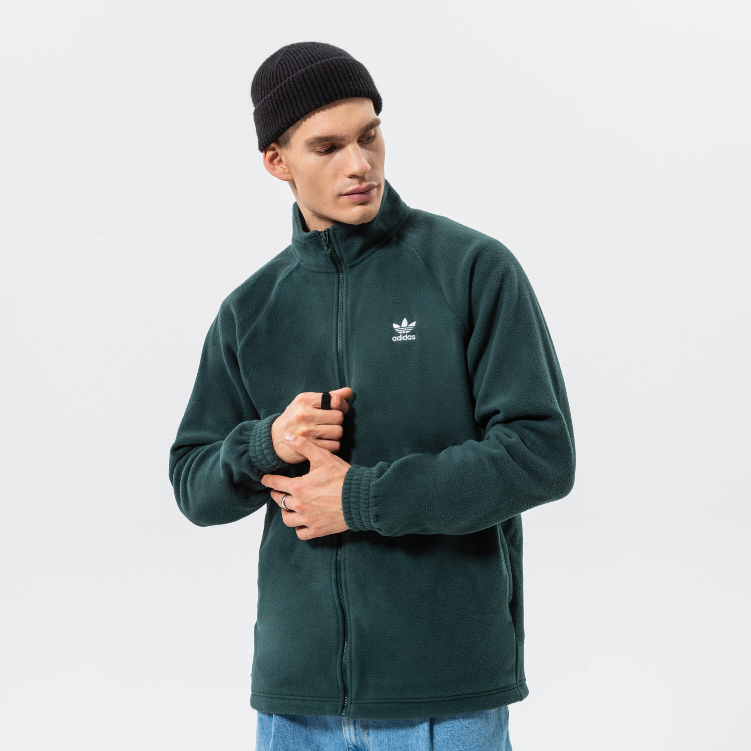 Muške dukserice ADIDAS RUNO TREFOIL FZ TEDD HK7297 zelena