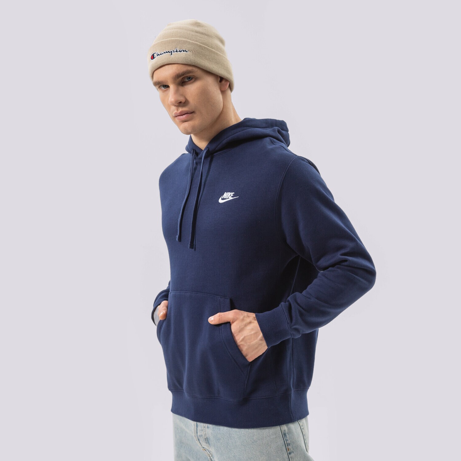 Muške dukserice NIKE VESTA S KAPULJAČOM SPORTSWEAR CLUB FLEECE BV2654-410 tamno plava