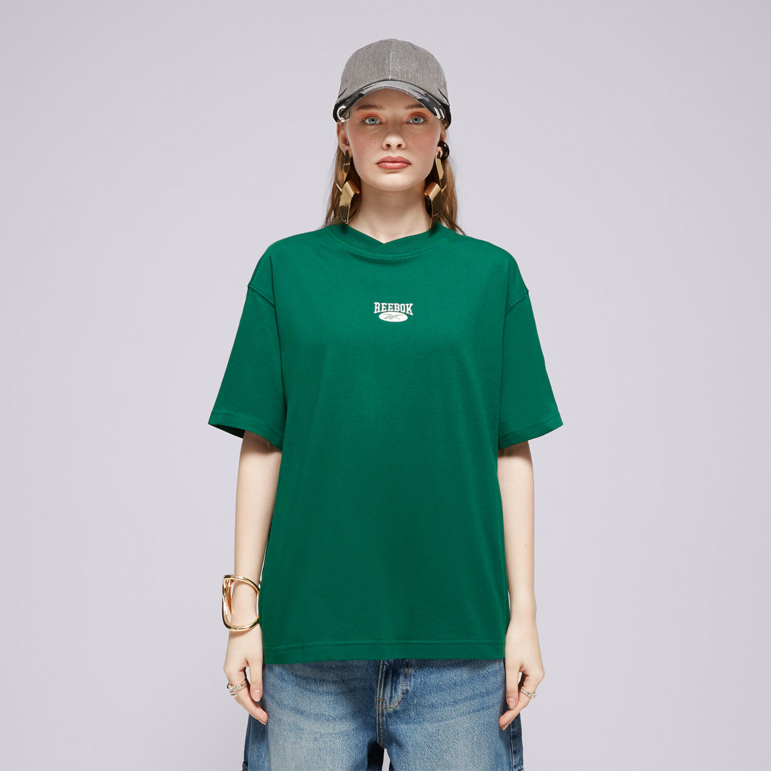 Ženske majice REEBOK T-SHIRT CL AE ARCHIVE SM LOGO TEE 100076222 zelena