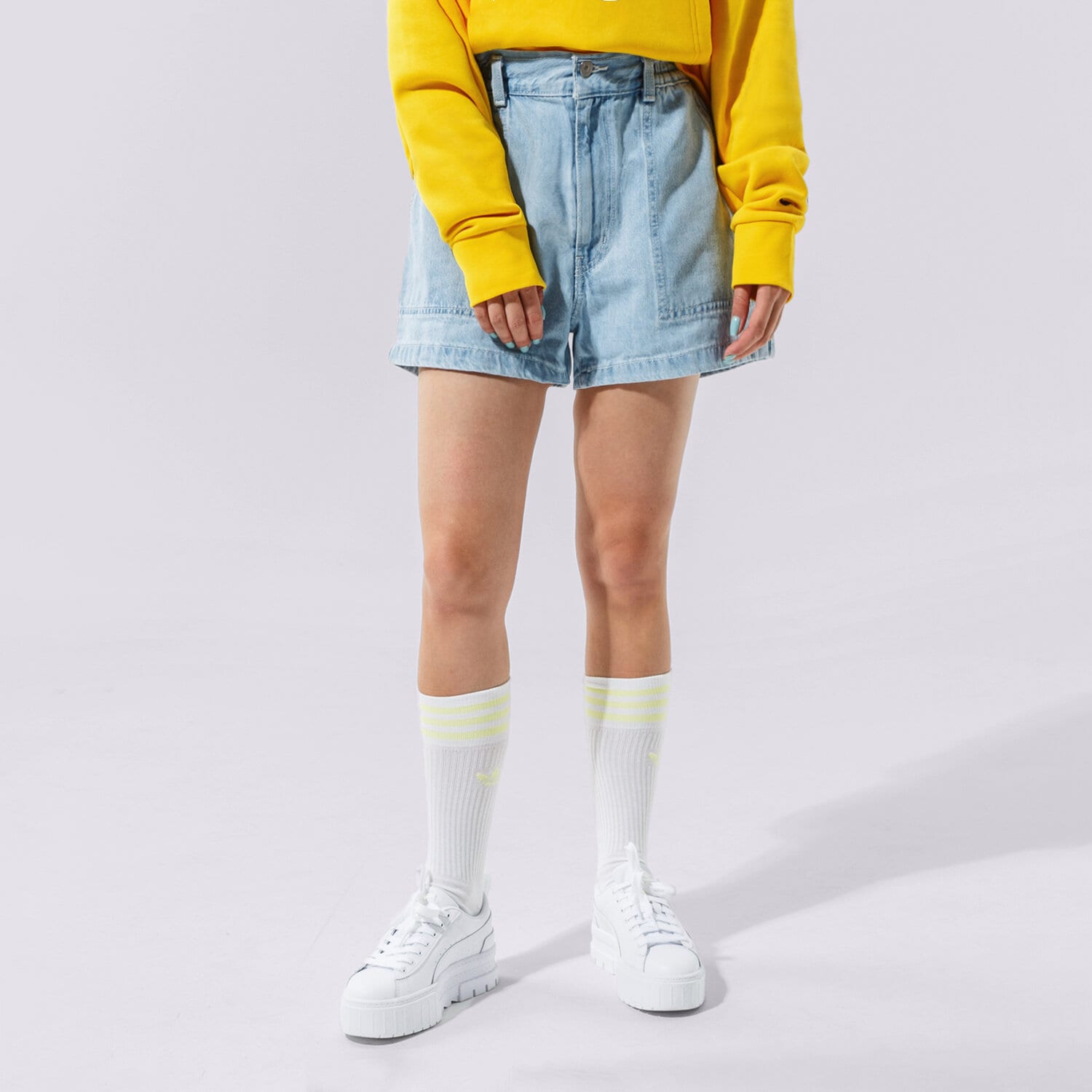 Ženske kratke hlače LEVI'S KRATKE HLAČE HIGH WAIST A LINE SHORT A0973-0001 plava