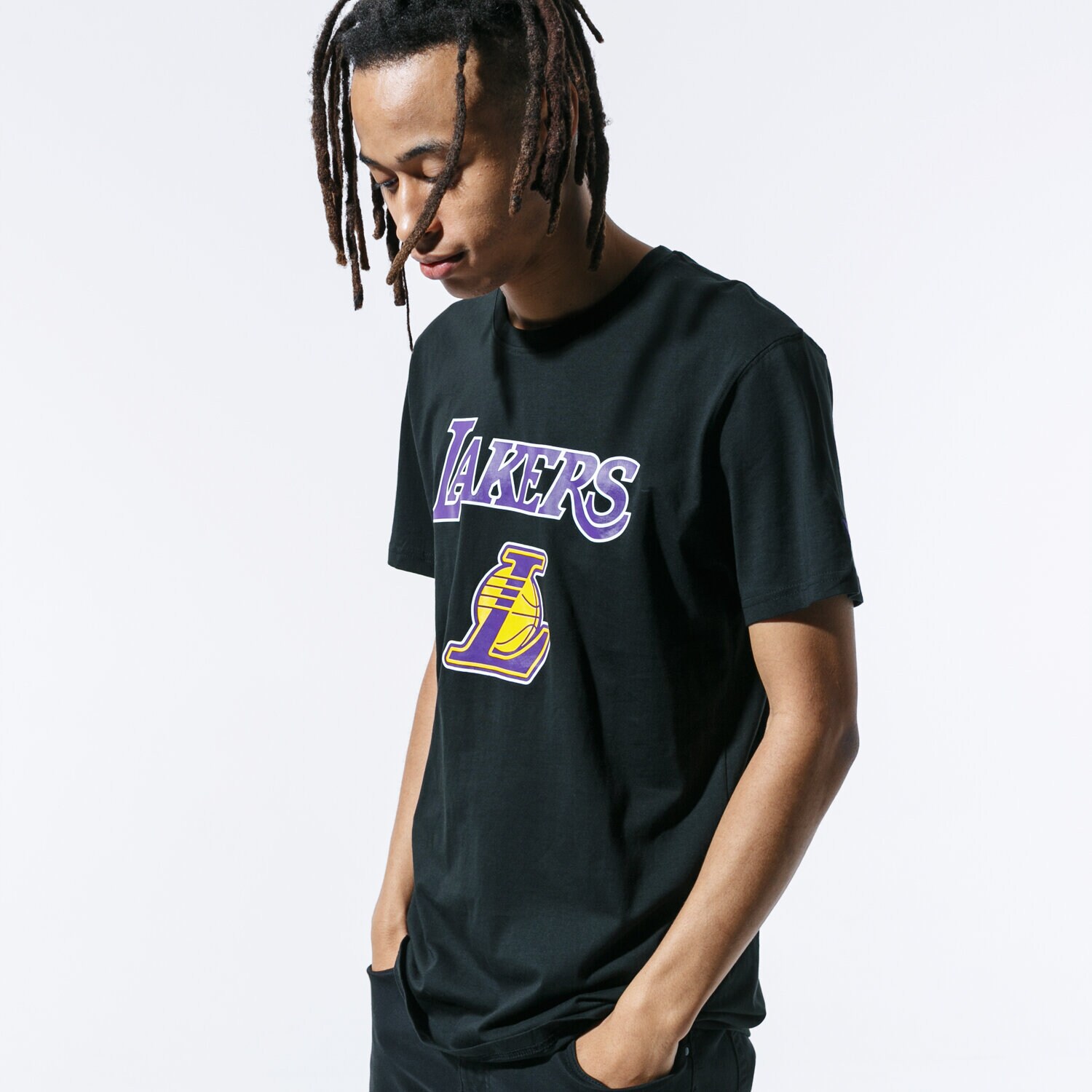 Muške majice NEW ERA T-SHIRT SS NBA LOGO LOS ANGELES LAKERS BLACK 11530752 crna