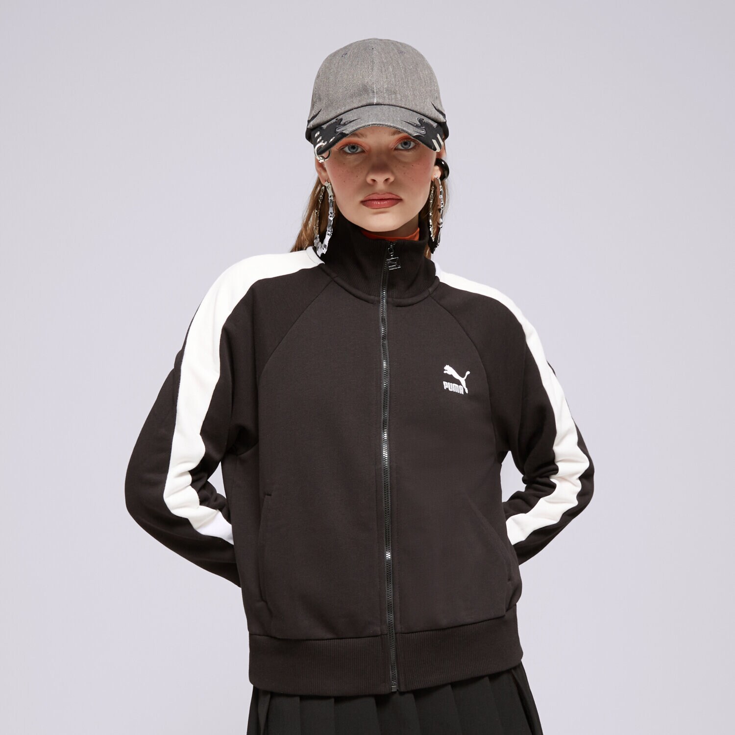 Ženske dukserice PUMA VESTA RASKOPČANA ICONIC T7 TRACK 53007801 crna