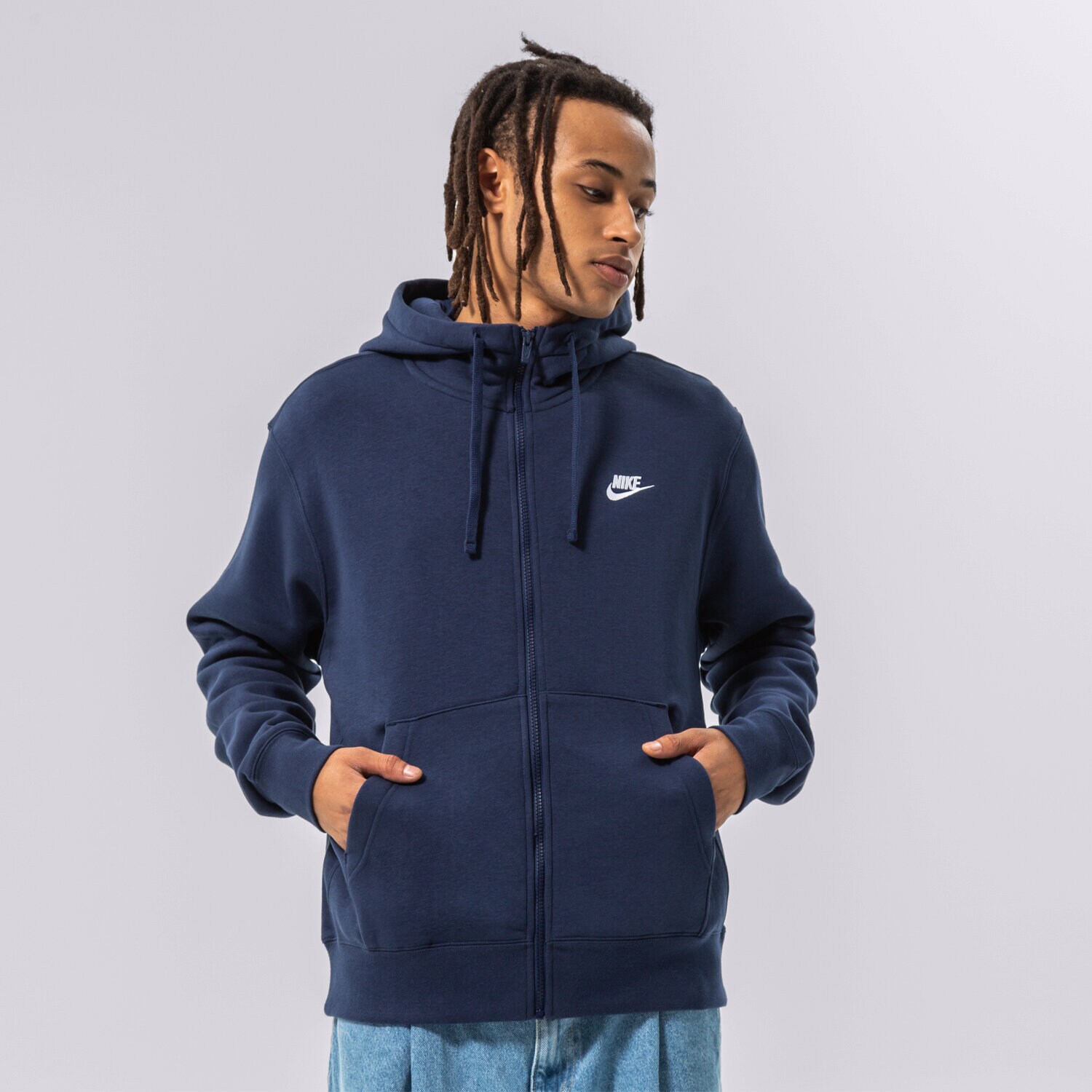 Muške dukserice NIKE VESTA RASKOPČANA SPORTSWEAR CLUB FLEECE BV2645-410 tamno plava