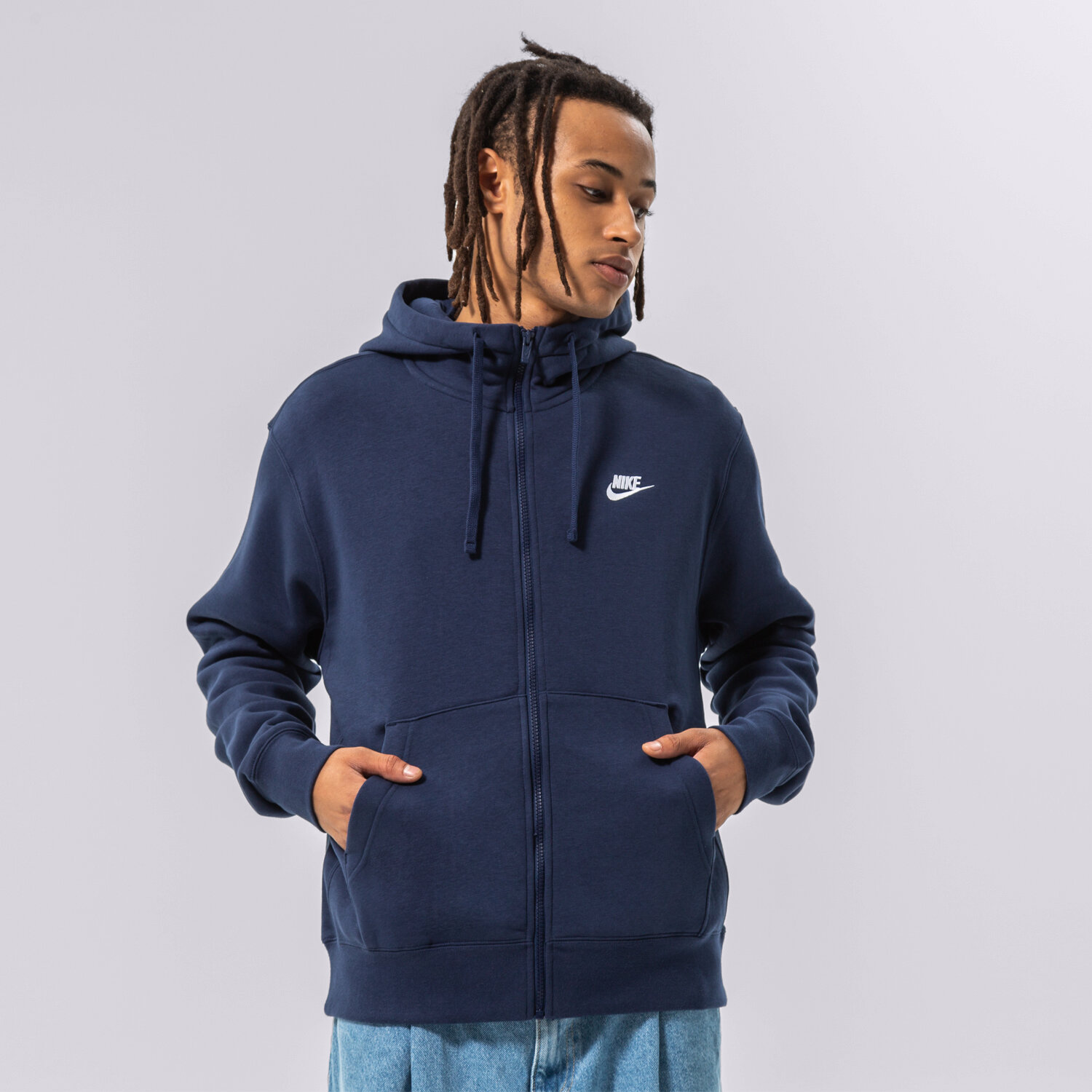 Muške dukserice NIKE VESTA RASKOPČANA SPORTSWEAR CLUB FLEECE BV2645-410 tamno plava