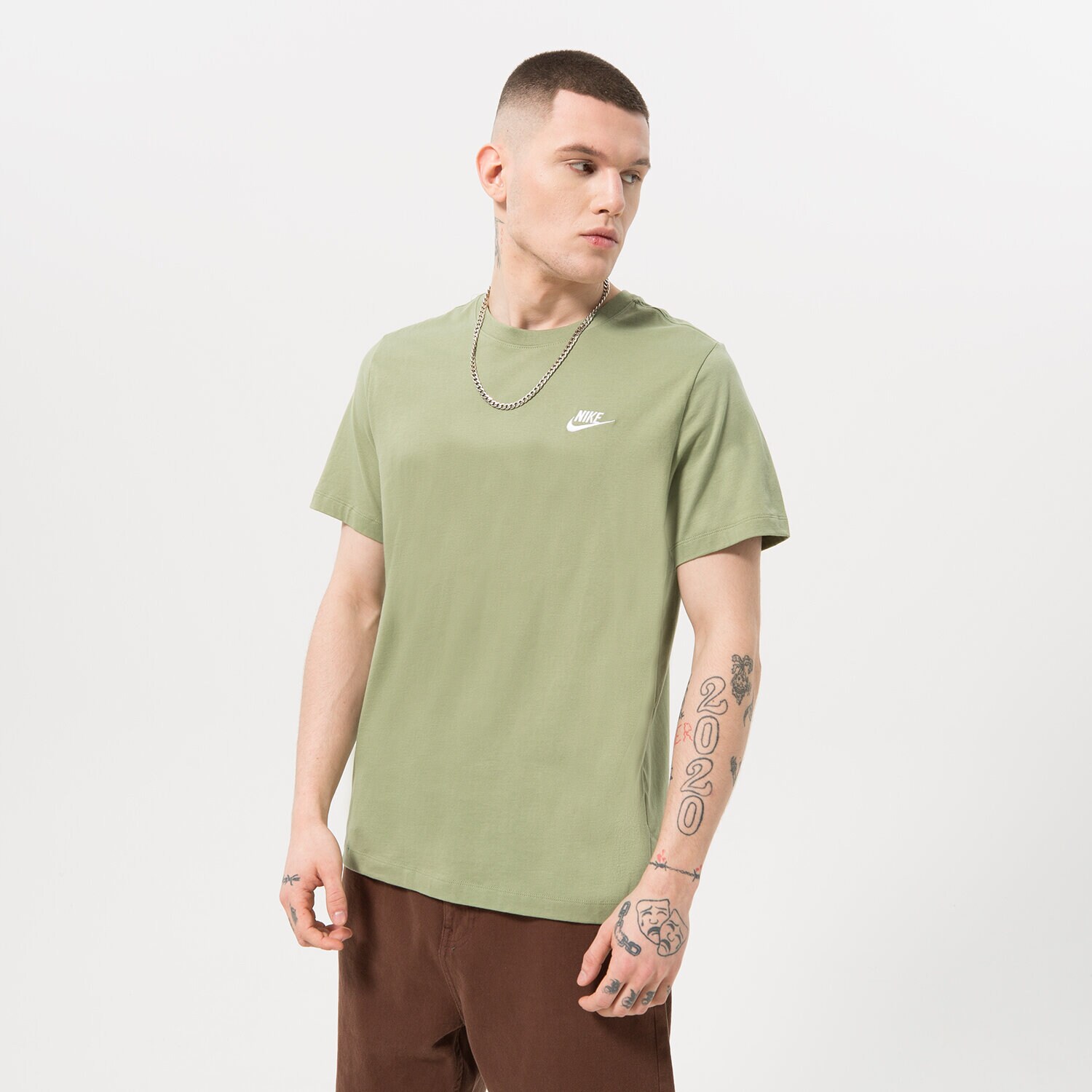 Muške majice NIKE T-SHIRT SPORTSWEAR CLUB AR4997-386 zelena