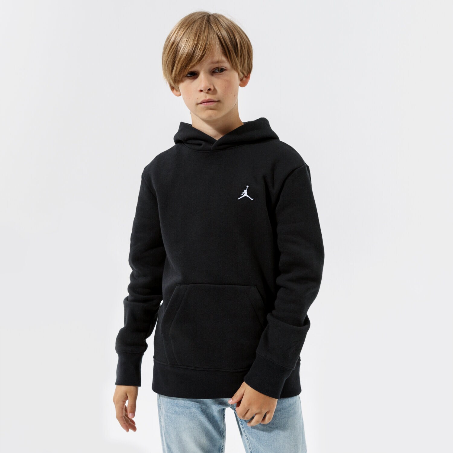 Dječje dukserice JORDAN VESTA S KAPULJAČOM ESSENTIALS PO BOY 95A715-023 crna