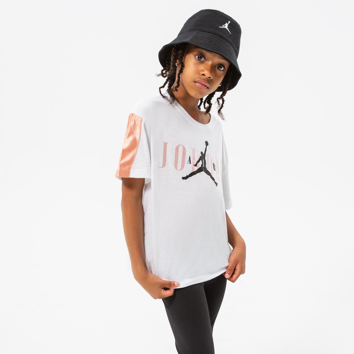 Dječje majice JORDAN T-SHIRT PINK SATIN GIRL 45B516-001 bijela