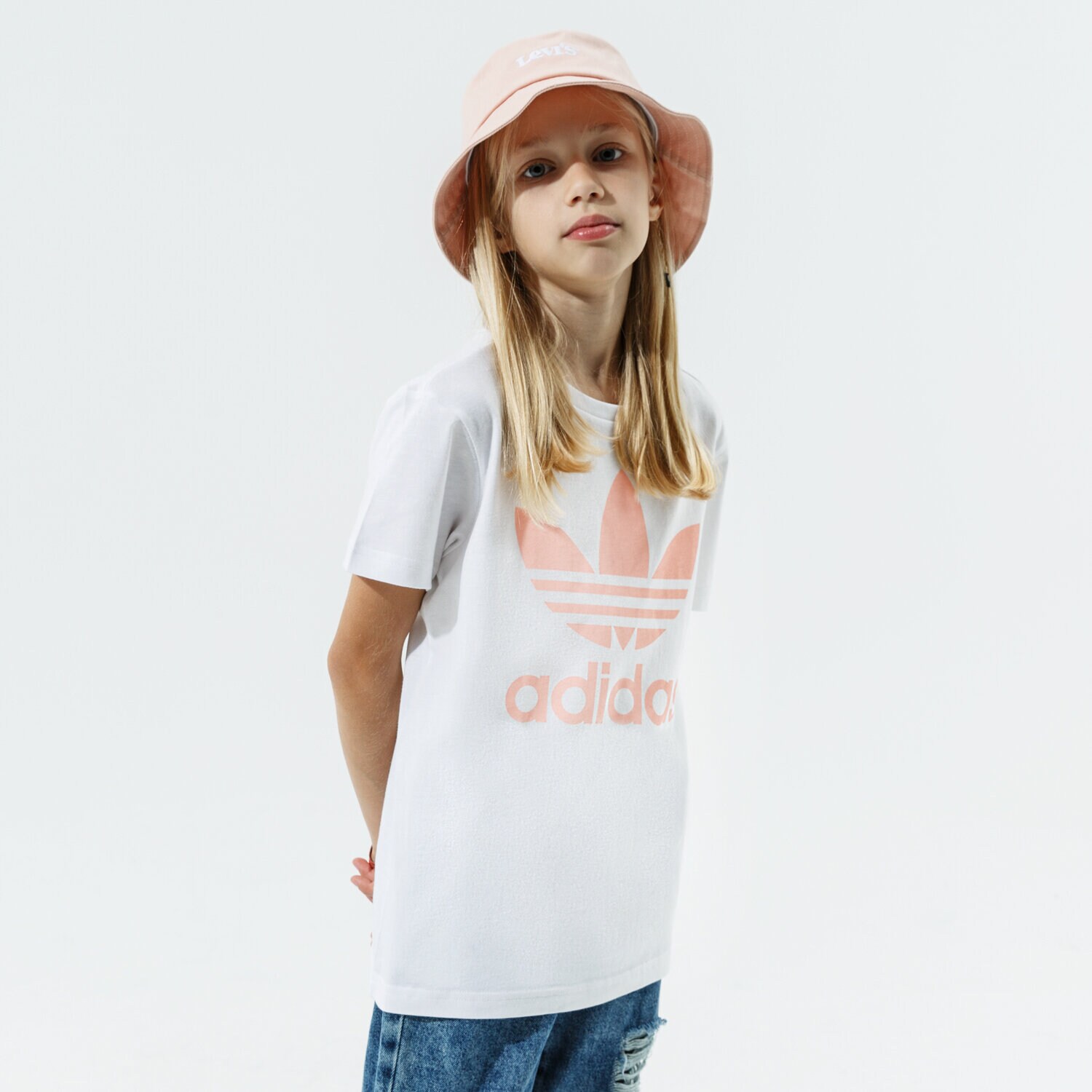 Dječje majice ADIDAS T-SHIRT GIRLS' TREFOIL BOYFRIEND GIRL H35618 bijela