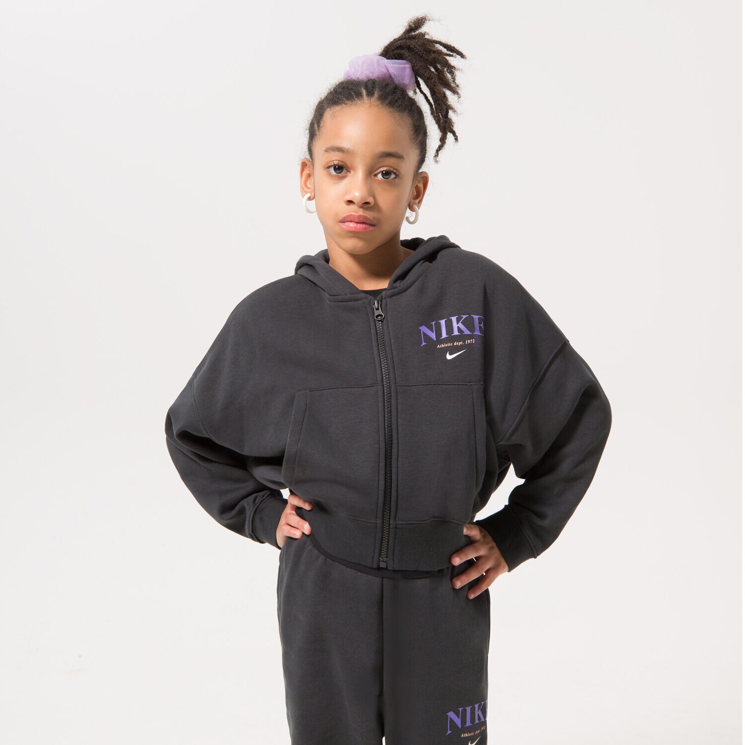 Dječje dukserice NIKE VESTA RASKOPČANA G NSW TREND FLC FZ HOODIE GIRL DV2565-045 crna