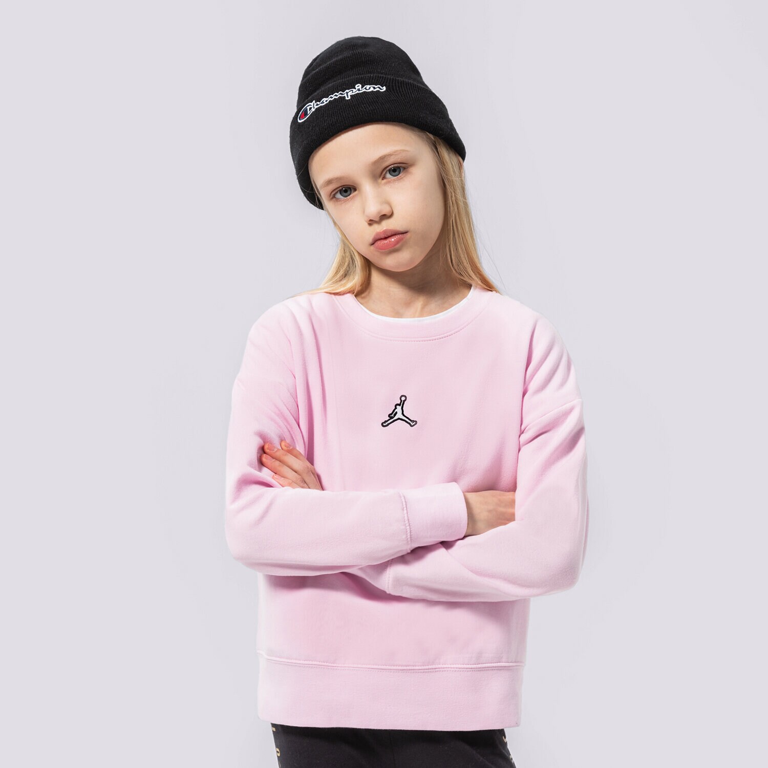 Dječje dukserice JORDAN VESTA ESSENTIALS CREW GIRL 45A859-A9Y ružičasta
