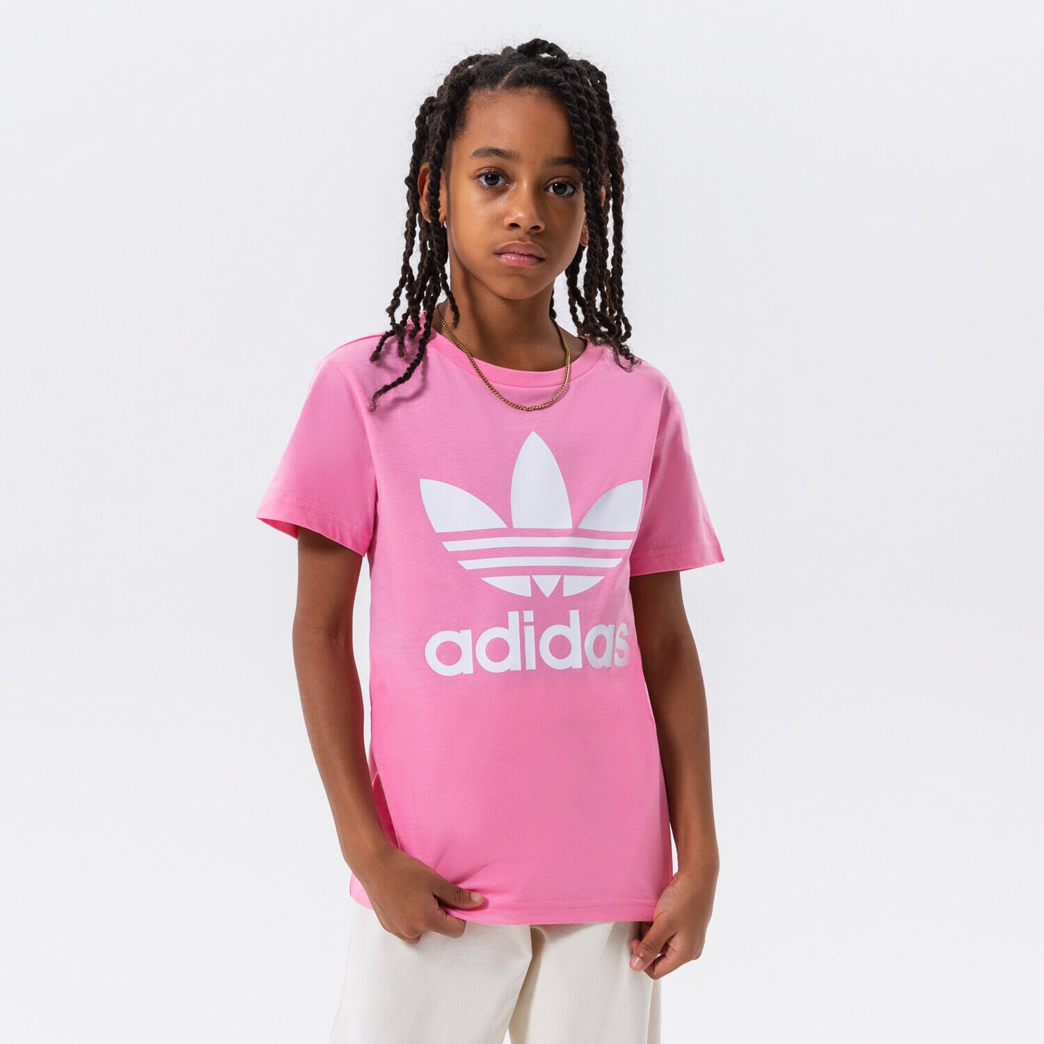 Dječje majice ADIDAS T-SHIRT TREFOIL TEE GIRL HK0259 ružičasta
