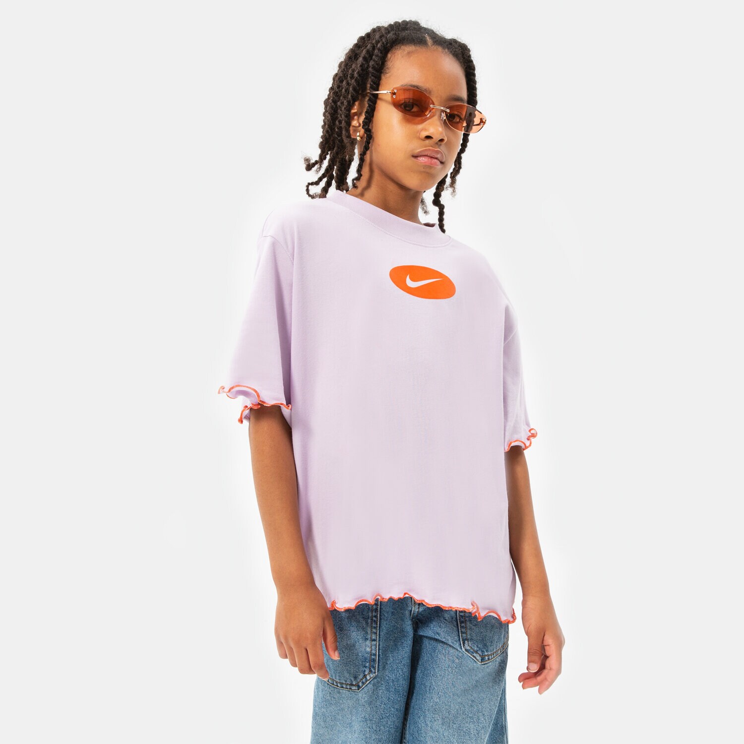 Dječje majice NIKE T-SHIRT G NK DF TEE ICON CLASH BOXY FR GIRL DQ4392-530 ljubičasta