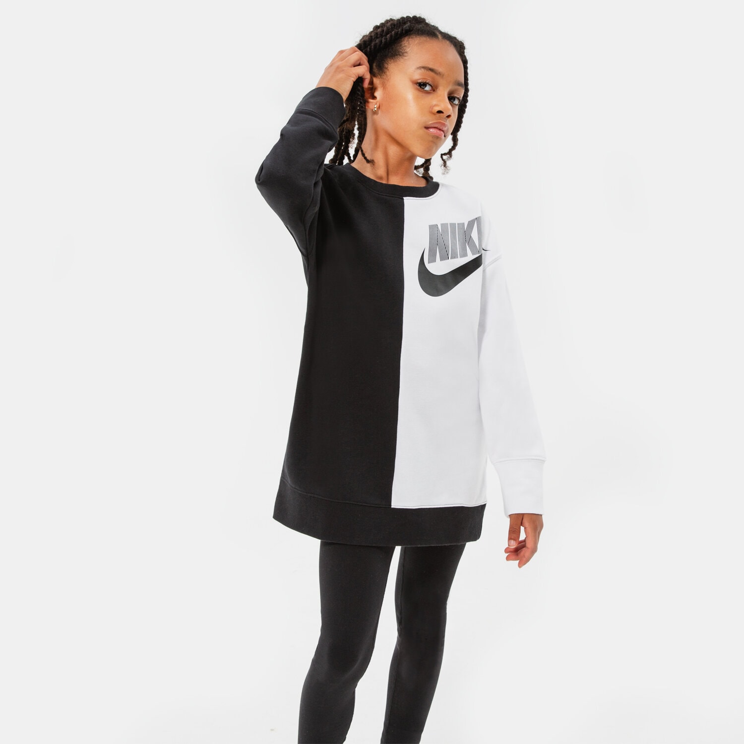 Dječje dukserice NIKE VESTA G NSW BF CREW DNC GIRL DV0347-010 crna