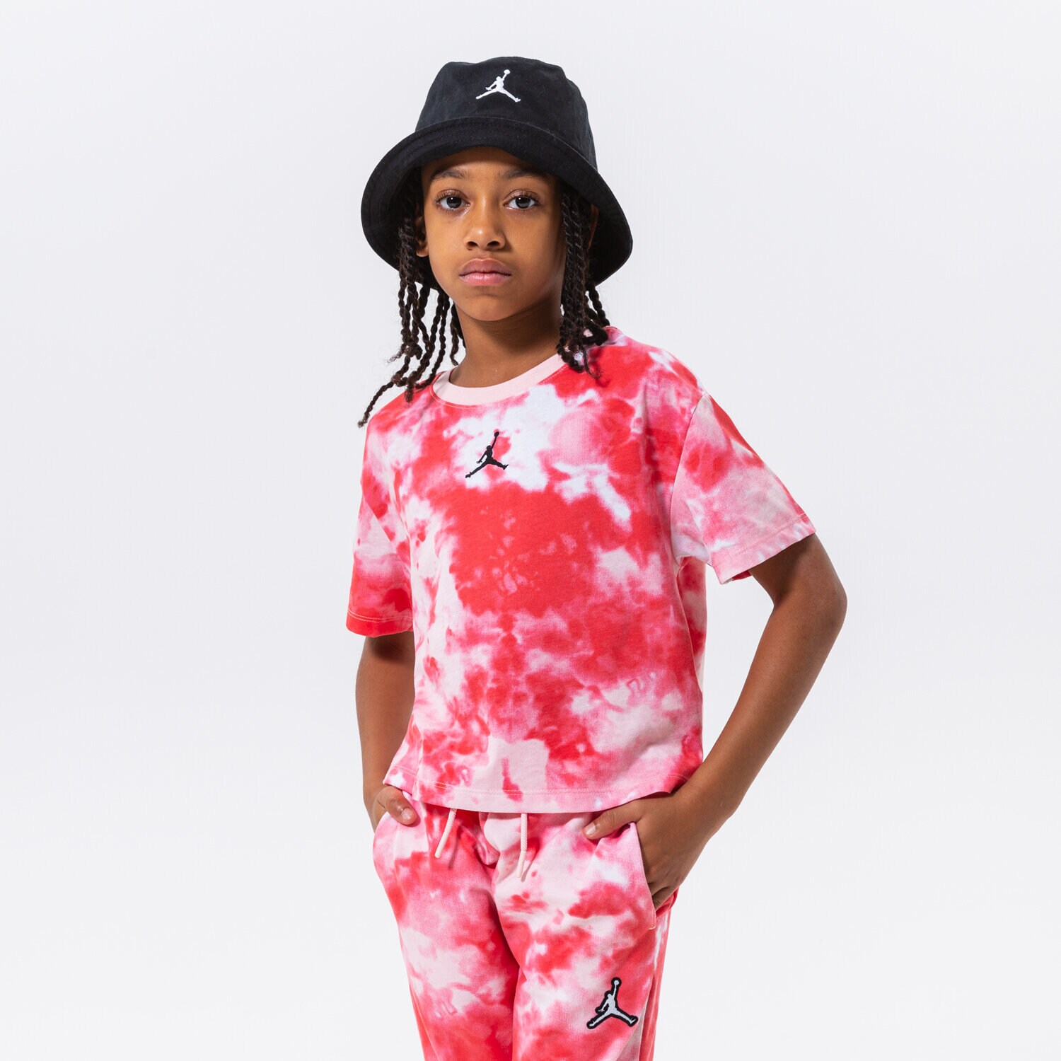 Dječje majice JORDAN T-SHIRT ESSENTIALS SMOKE DYE TEE GIRL 45B328-X24 ružičasta