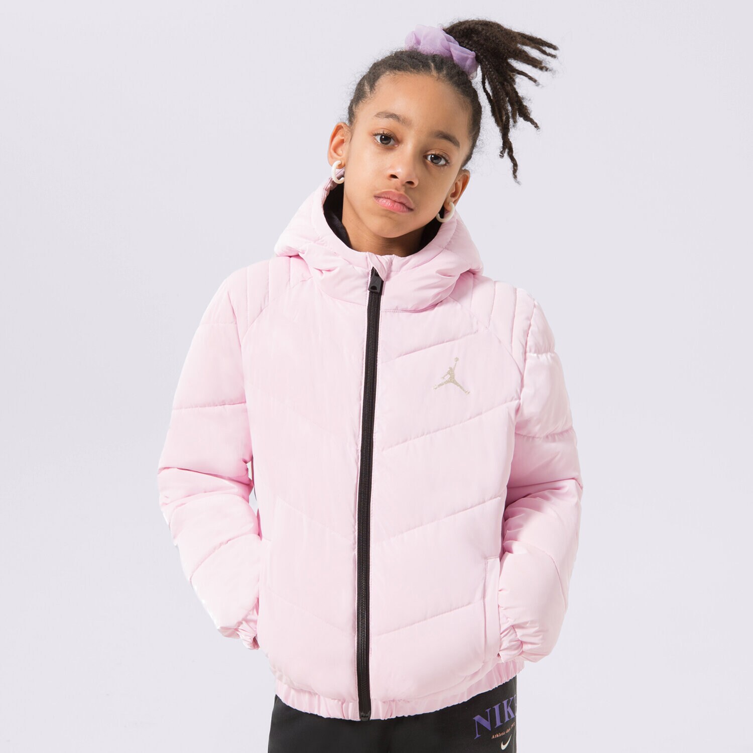 Dječje zimske jakne JORDAN JAKNA ZIMSKA SHINY CHEVRON QUILTING JKT GIRL 45B741-A9Y ružičasta