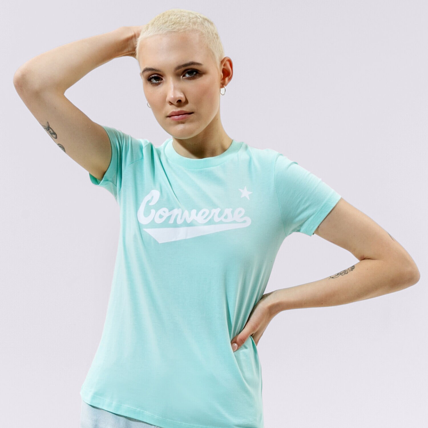 Ženske majice CONVERSE T-SHIRT WMN NOVA CENTER FRONT LOGO TEE 10018268-A12 mente