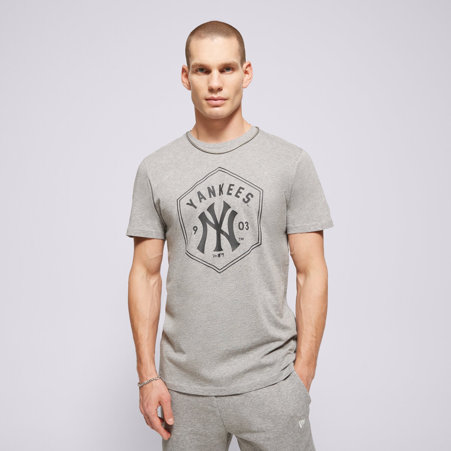 Muške majice NEW ERA T-SHIRT TEE NYY GRH 13051083 siva