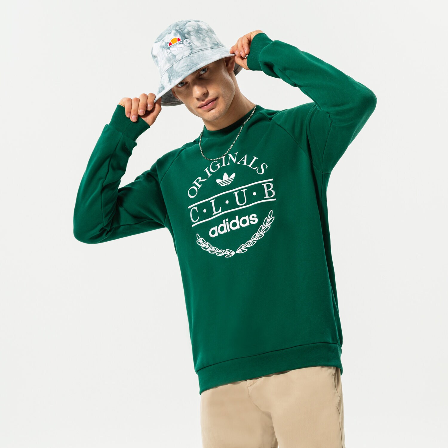 Muške dukserice ADIDAS VESTA CLUB SWEATER HR7895 zelena