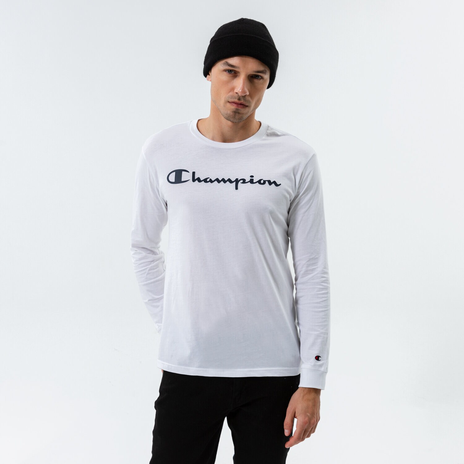 Muške majice CHAMPION T-SHIRT CREWNECK LONG SLEEVE T-SHIRT 214748WW001 bijela