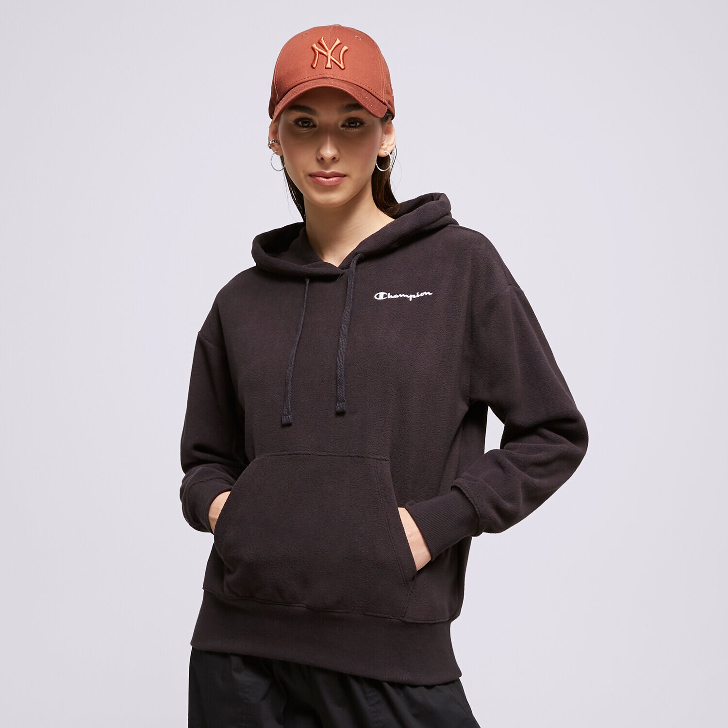 Ženske dukserice CHAMPION VESTA S KAPULJAČOM HOODED SWEATSHIRT 115747KK001 crna