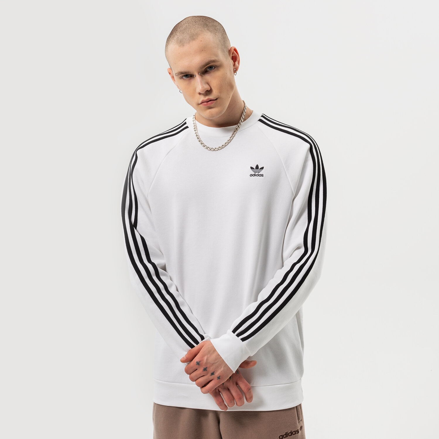 Muške dukserice ADIDAS VESTA 3-STRIPES CREW HE9483 bijela