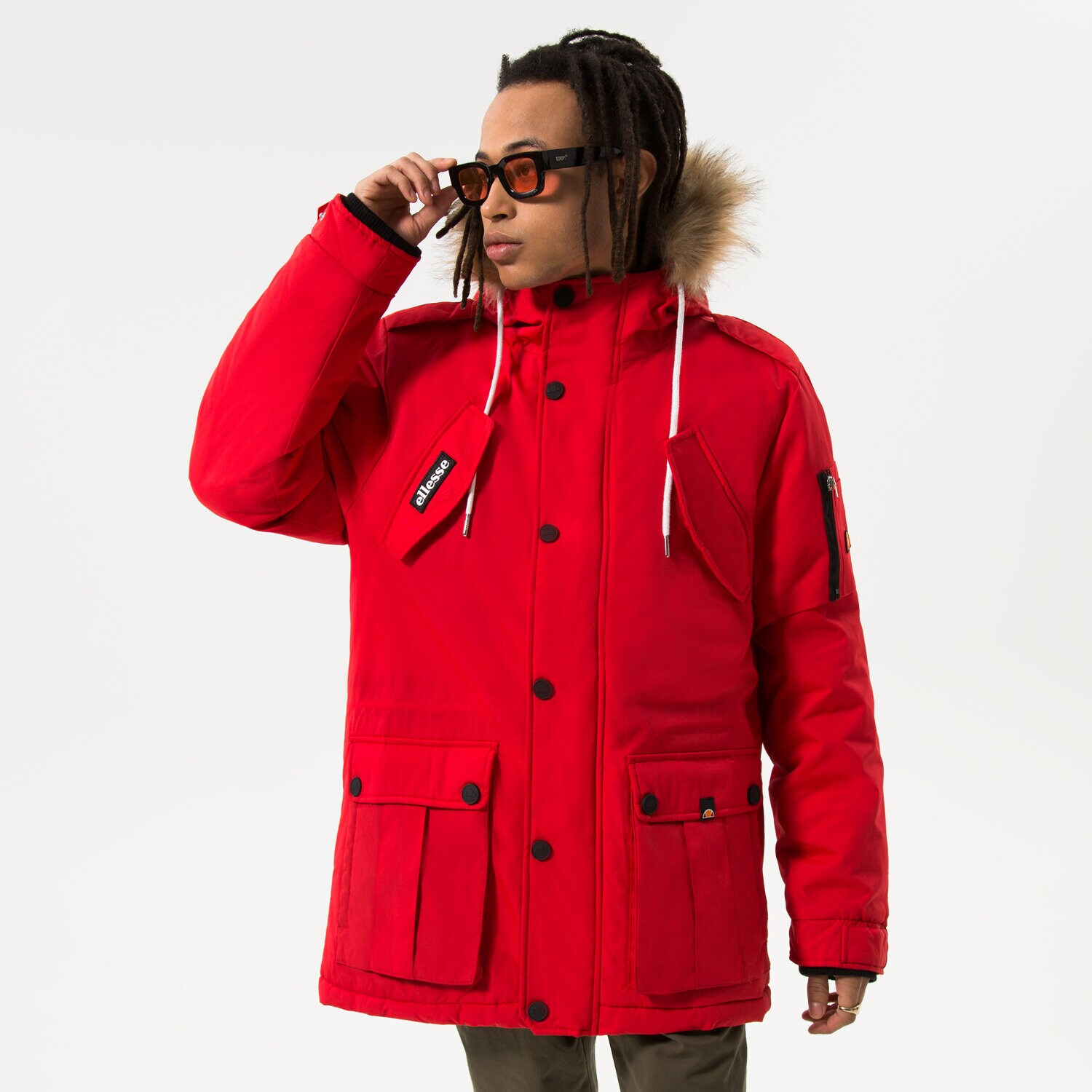 Muške zimske jakne ELLESSE JAKNA ZIMSKA BLIZZARD PARKA JACKET RED SHL03704823 crvena