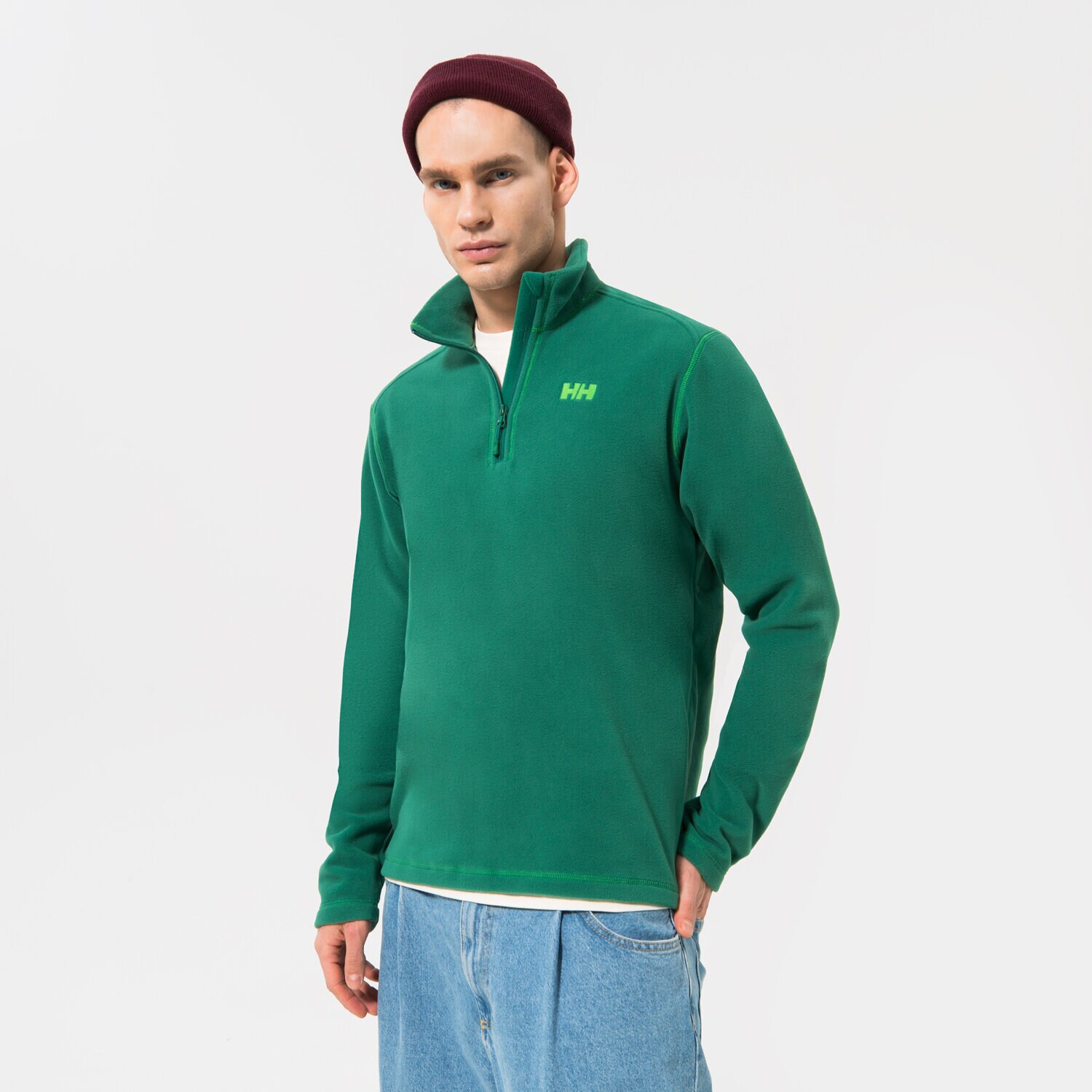 Muške dukserice HELLY HANSEN VESTA DAYBREAKER 1/2 ZIP FLEECE 50844486 zelena