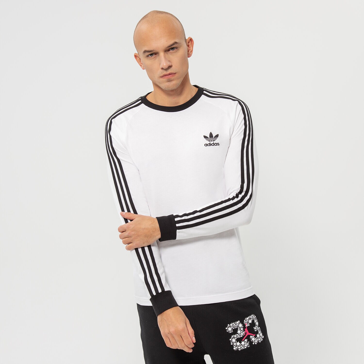Muške majice ADIDAS T-SHIRT 3-STRIPES LS T GN3477 bijela