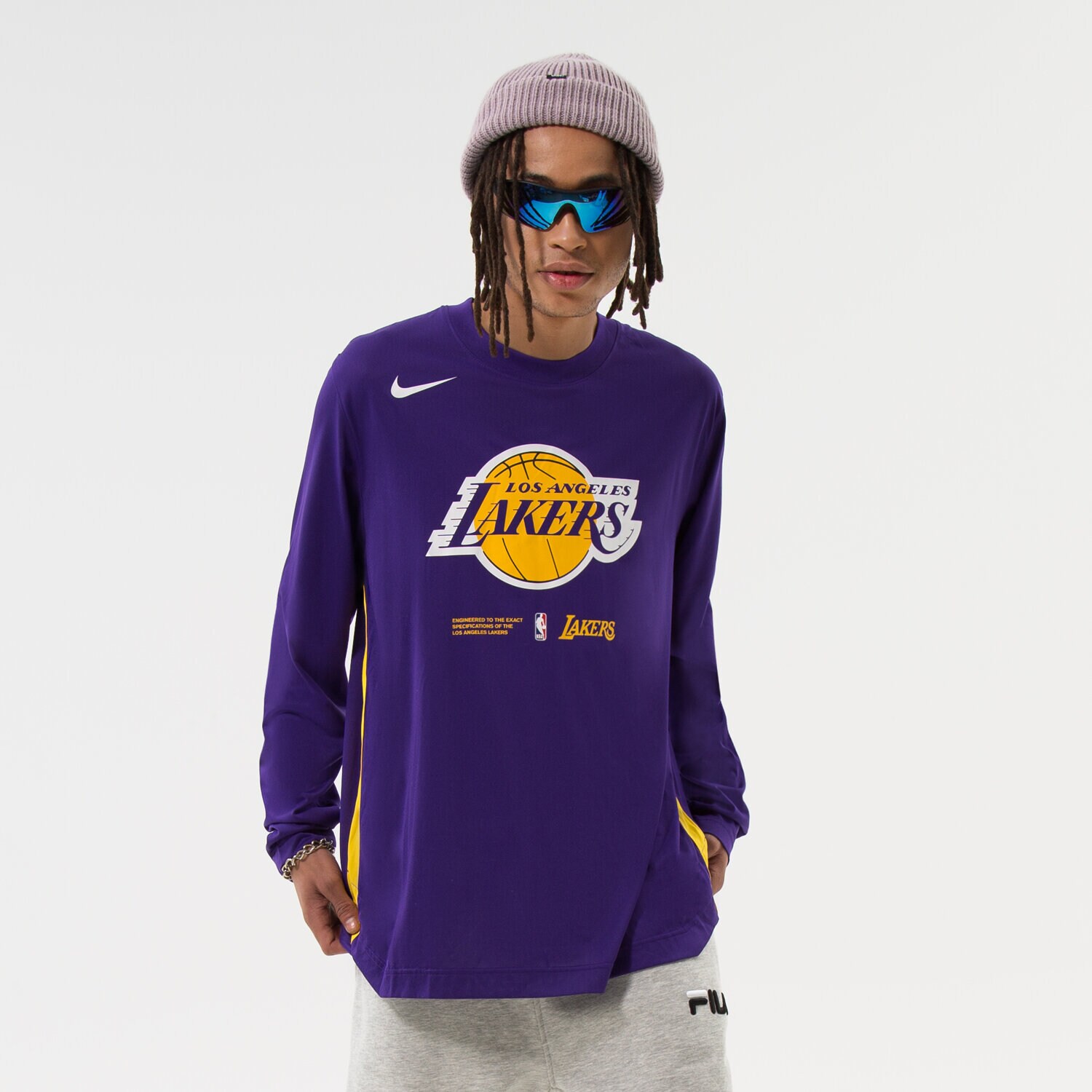Muške majice NIKE T-SHIRT LAL M NK DF LS TOP PREGM NBA DN4615-504 ljubičasta