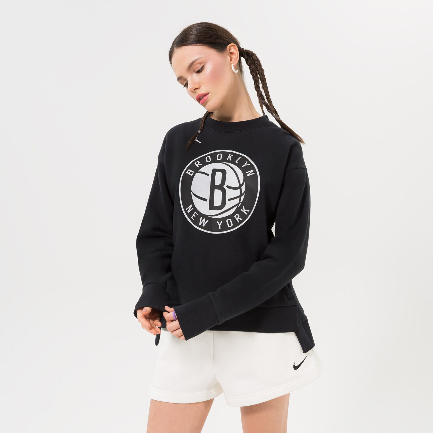 Ženske dukserice JORDAN VESTA BKN W NK FLC CREW CTS STMT NBA DO0192-010 crna
