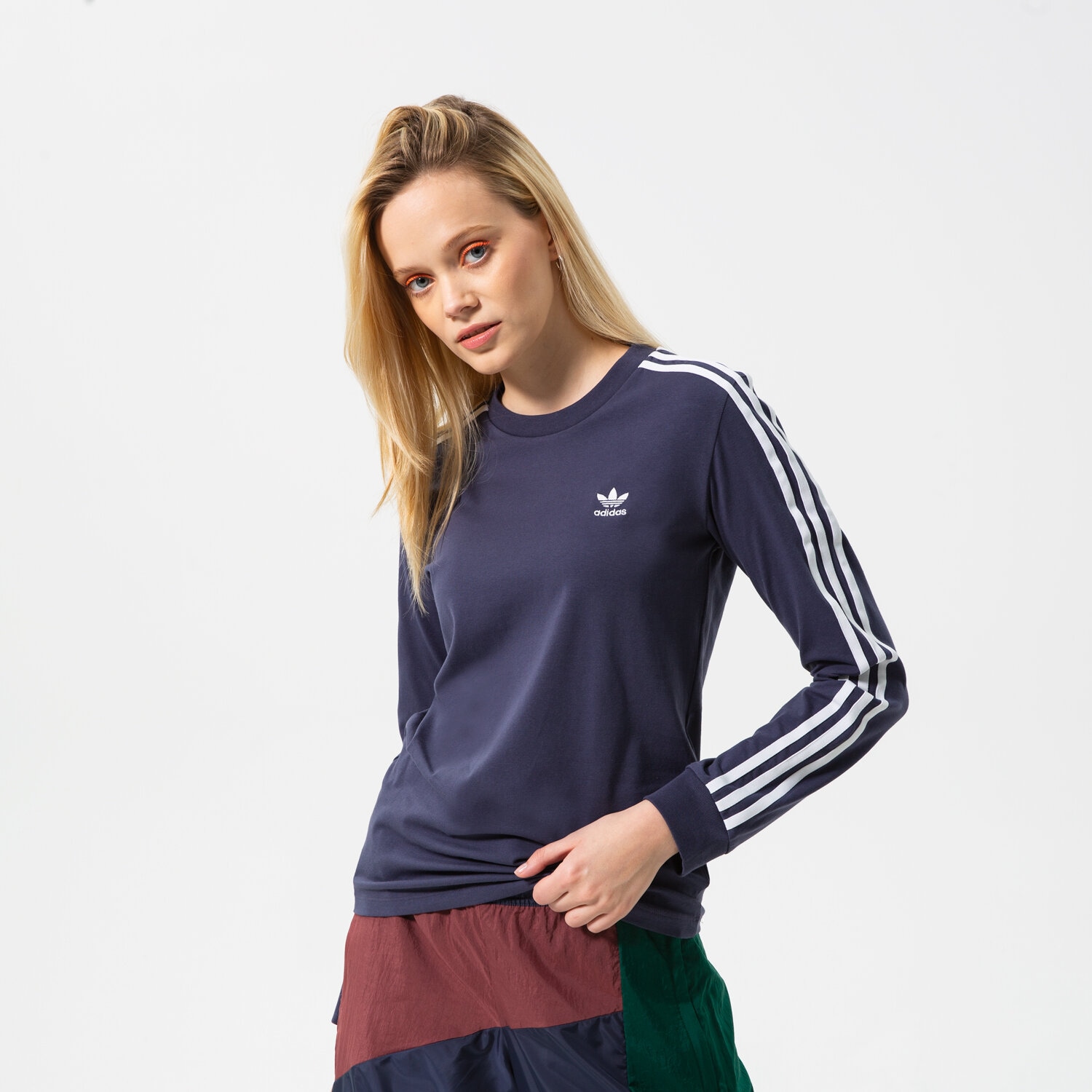 Ženske majice ADIDAS T-SHIRT 3STR LONGSLEEVE HE6877 tamno plava
