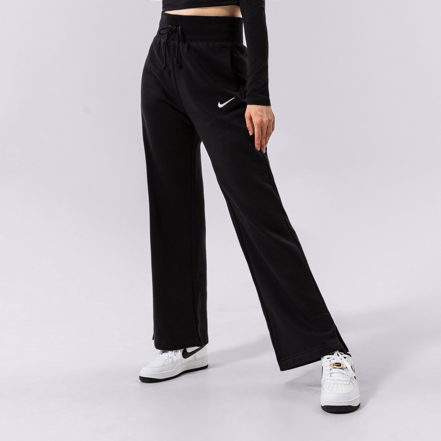 Ženske hlače NIKE HLAČE W NSW PHNX FLC HR PANT WIDE DQ5615-010 crna
