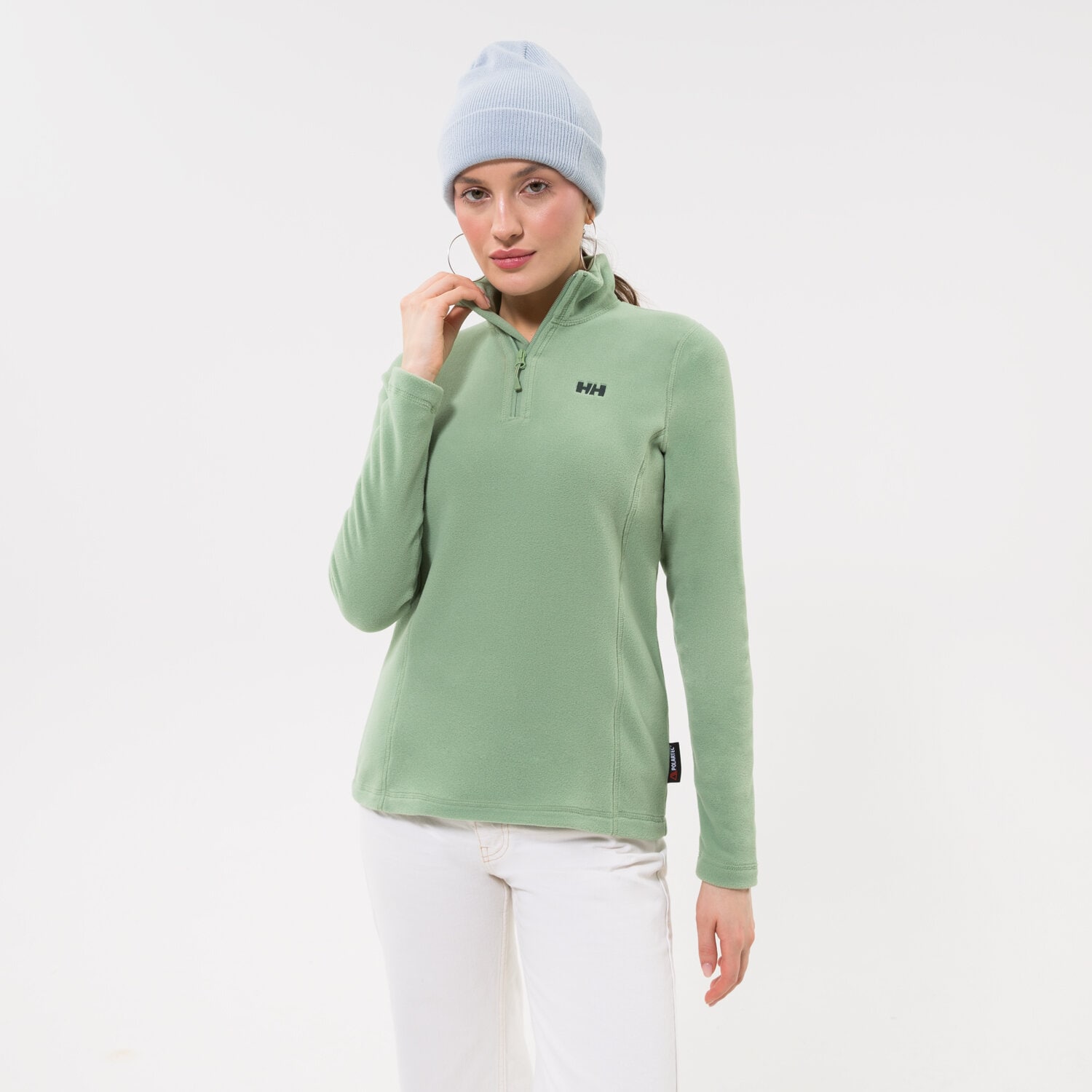 Ženske dukserice HELLY HANSEN RUNO W DAYBREAKER 1/2 ZIP FLEECE 50845406 zelena