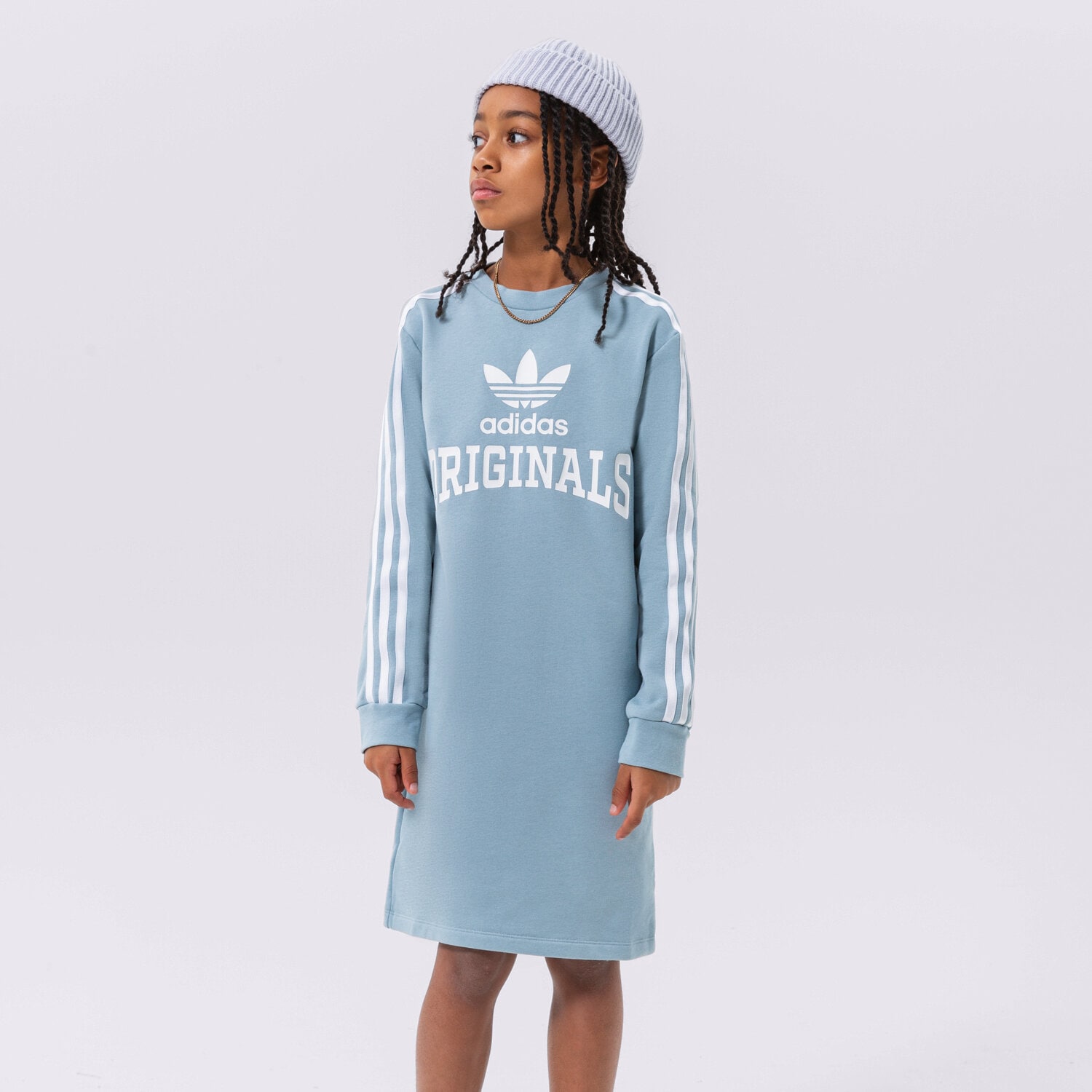Dječje kratke hlače i haljine ADIDAS HALJINA LS TRENIRKAS GIRL HL6885 plava